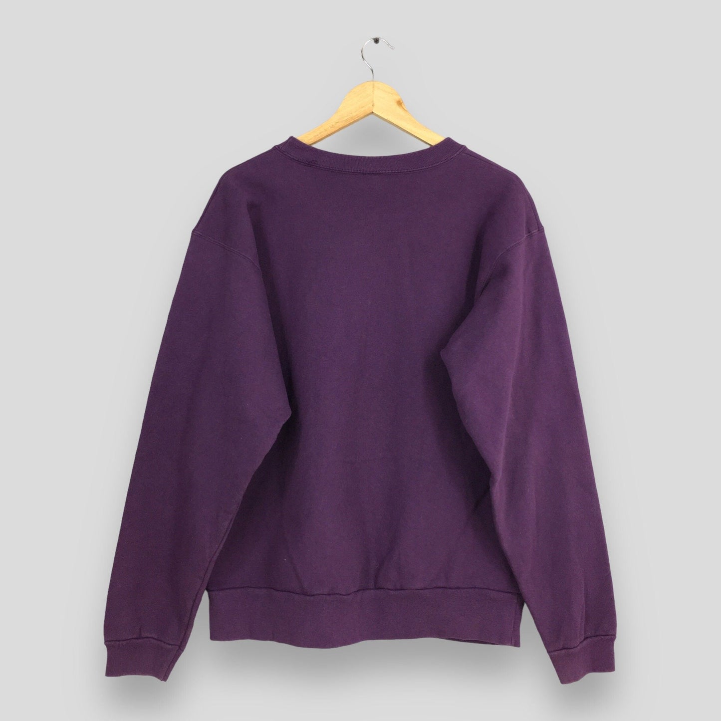 Plain Sports Purple Baggy Sweatshirt Jumper Large