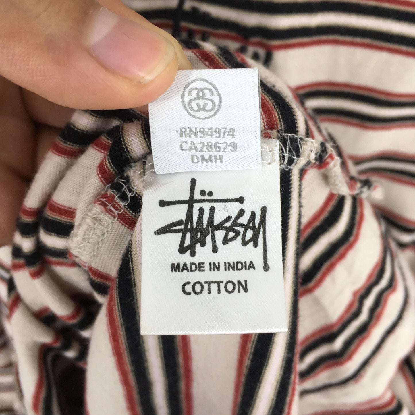 Stussy Usa Stripes Multicolor Tshirt Large