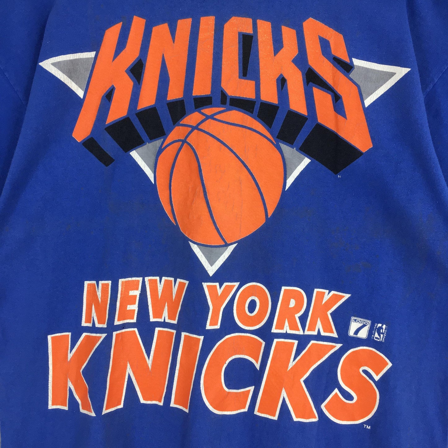 1990s New York Knicks NBA Blue T shirt Large