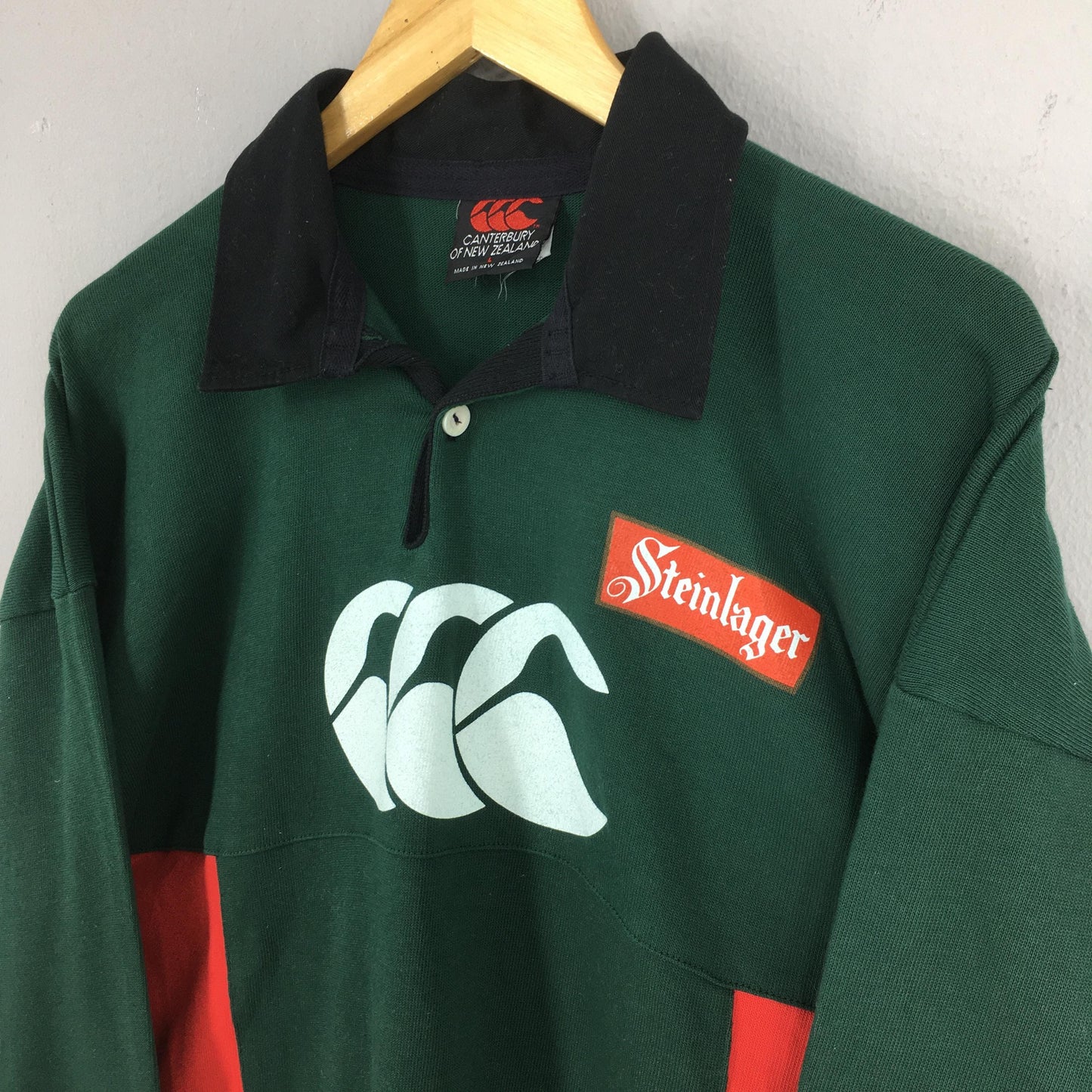 Canterbury Of New Zealand Rugby Green Polo Rugby Shirt Large