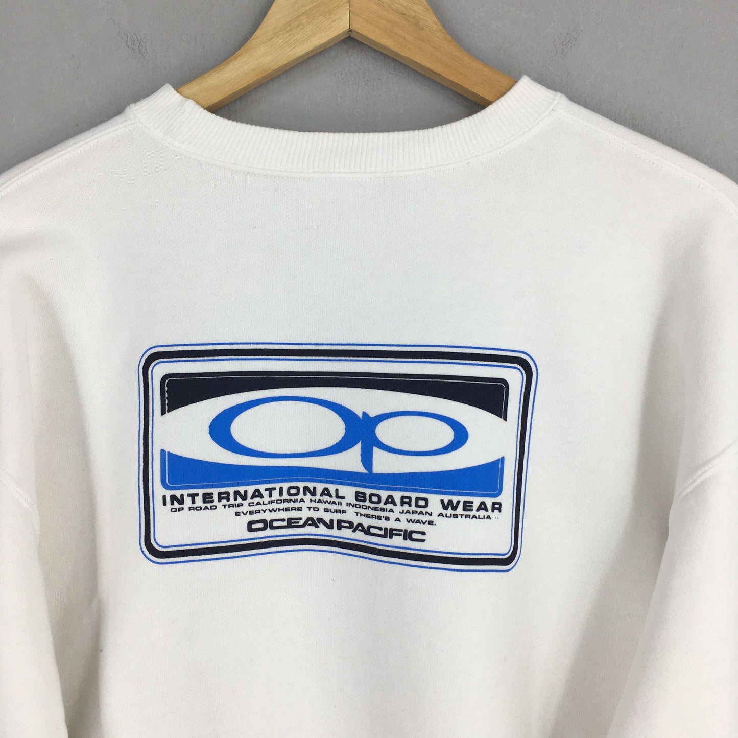 OP Ocean Pacific Surfing White Sweatshirt Medium