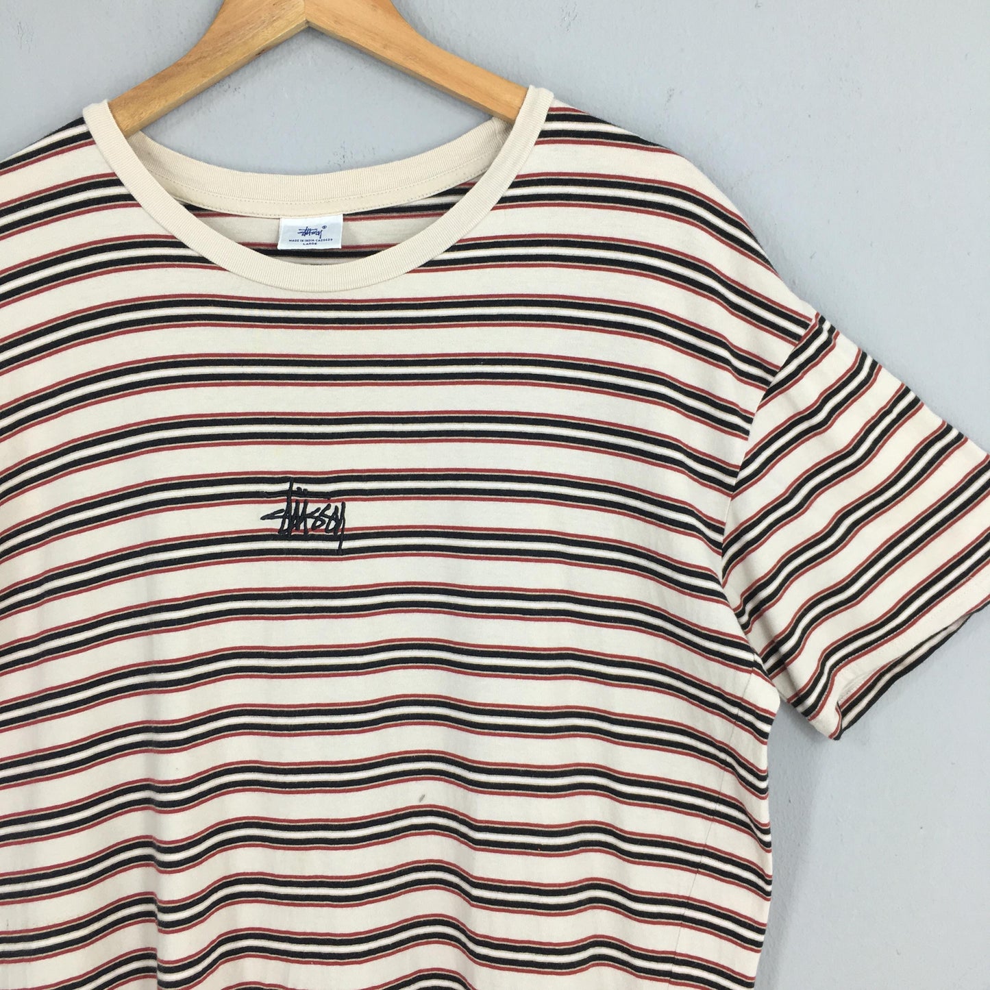 Stussy Usa Stripes Multicolor Tshirt Large