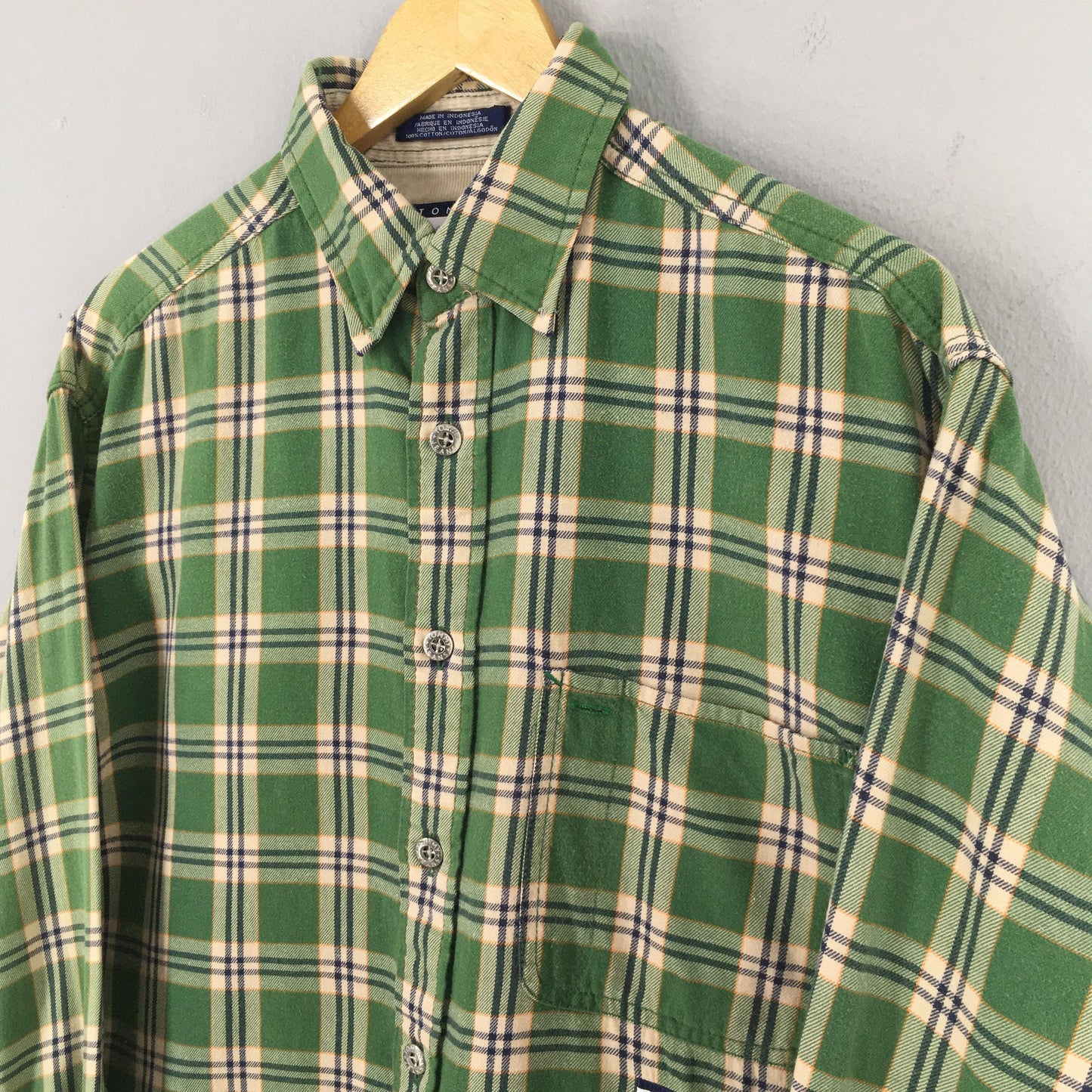 Tommy Hilfiger Checkered Green Shirt Medium