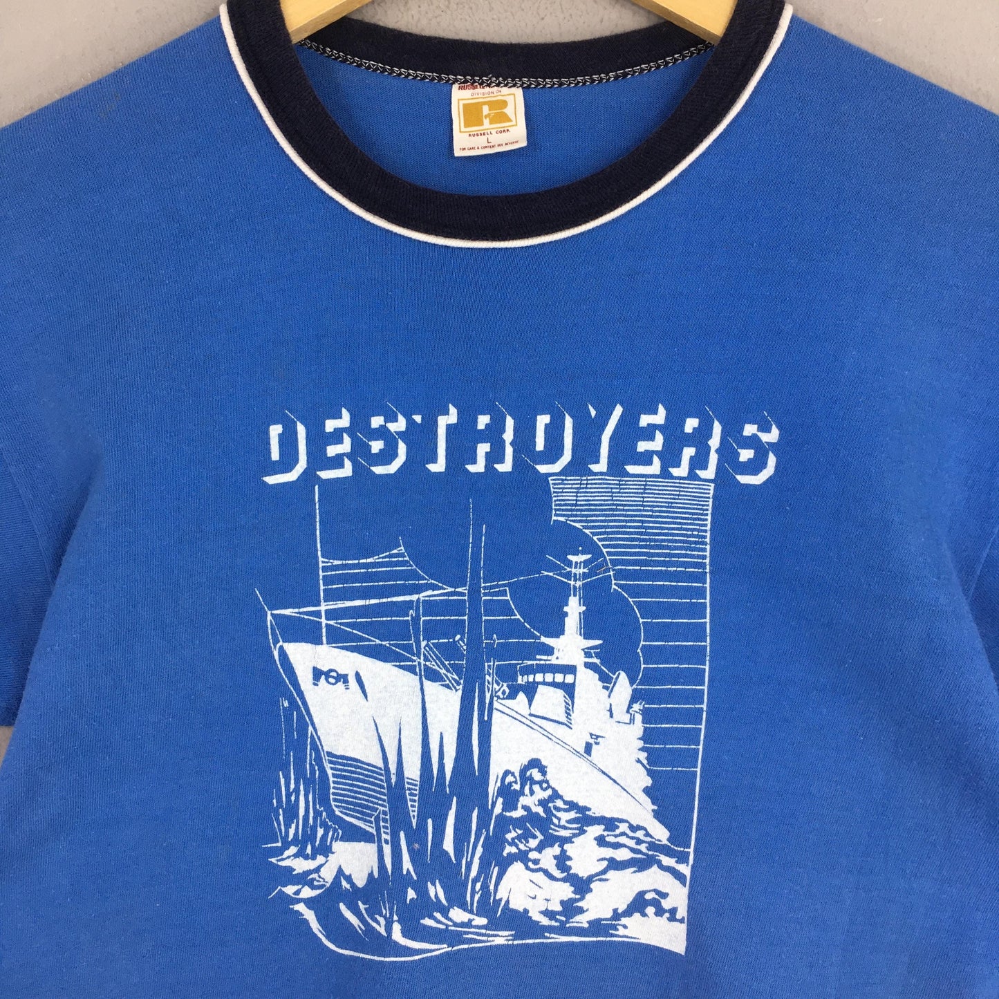 Russell Athletics Destroyers Ringer Tshirt Large