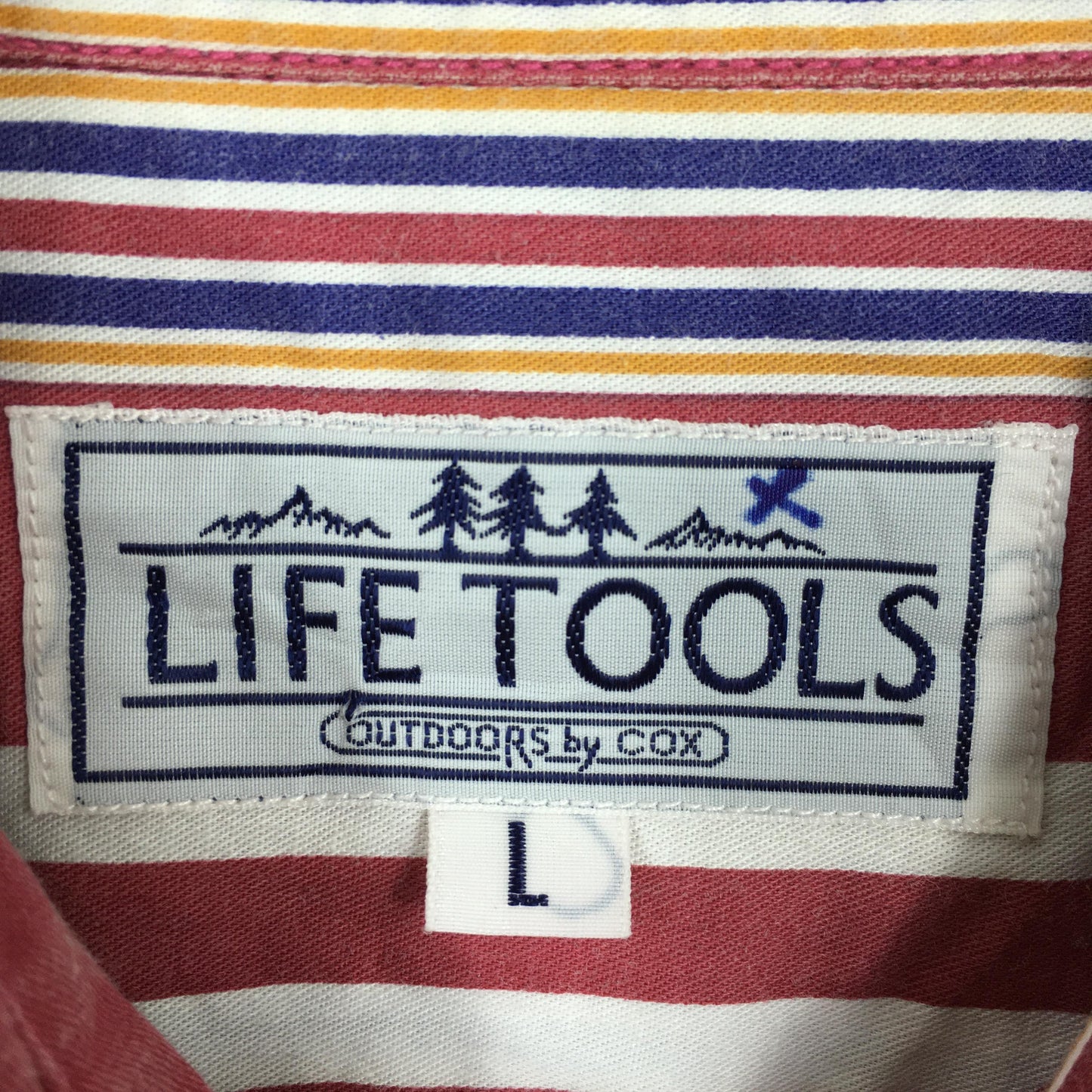 Life Tools Multicolor Red Stripes Flannel Shirt Large