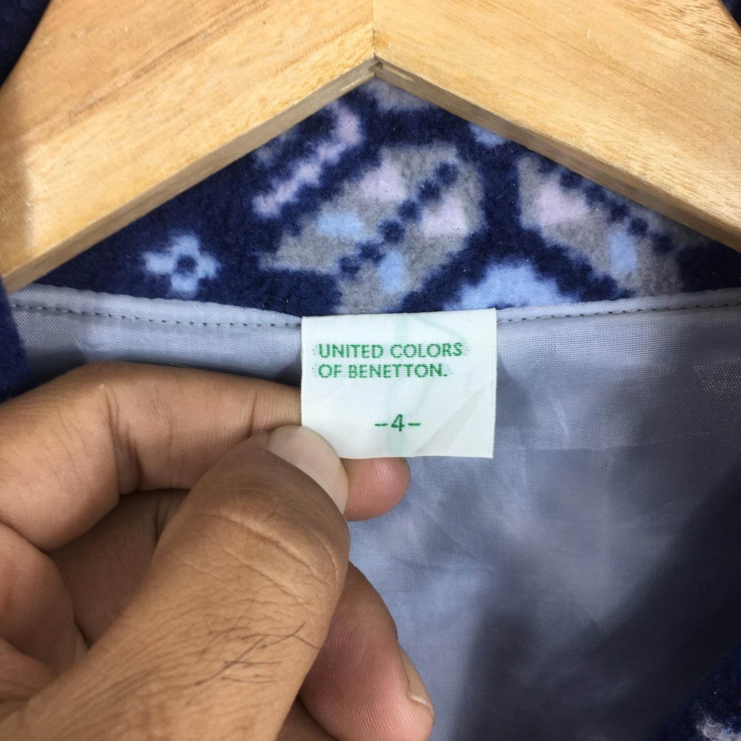 United Colors Of Benetton Blue Fleece Jacket XLarge