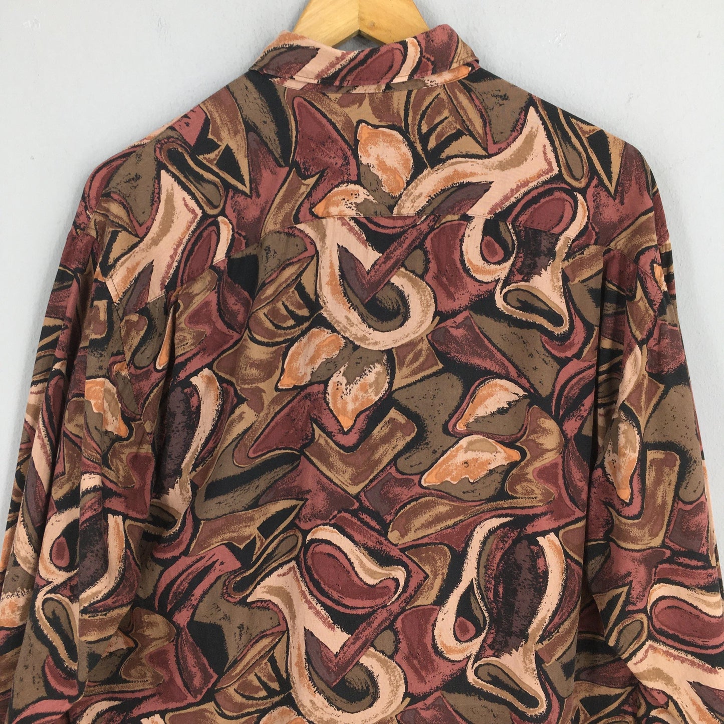 Alberto Zanre Psychedelic Pattern Silk Shirt Large