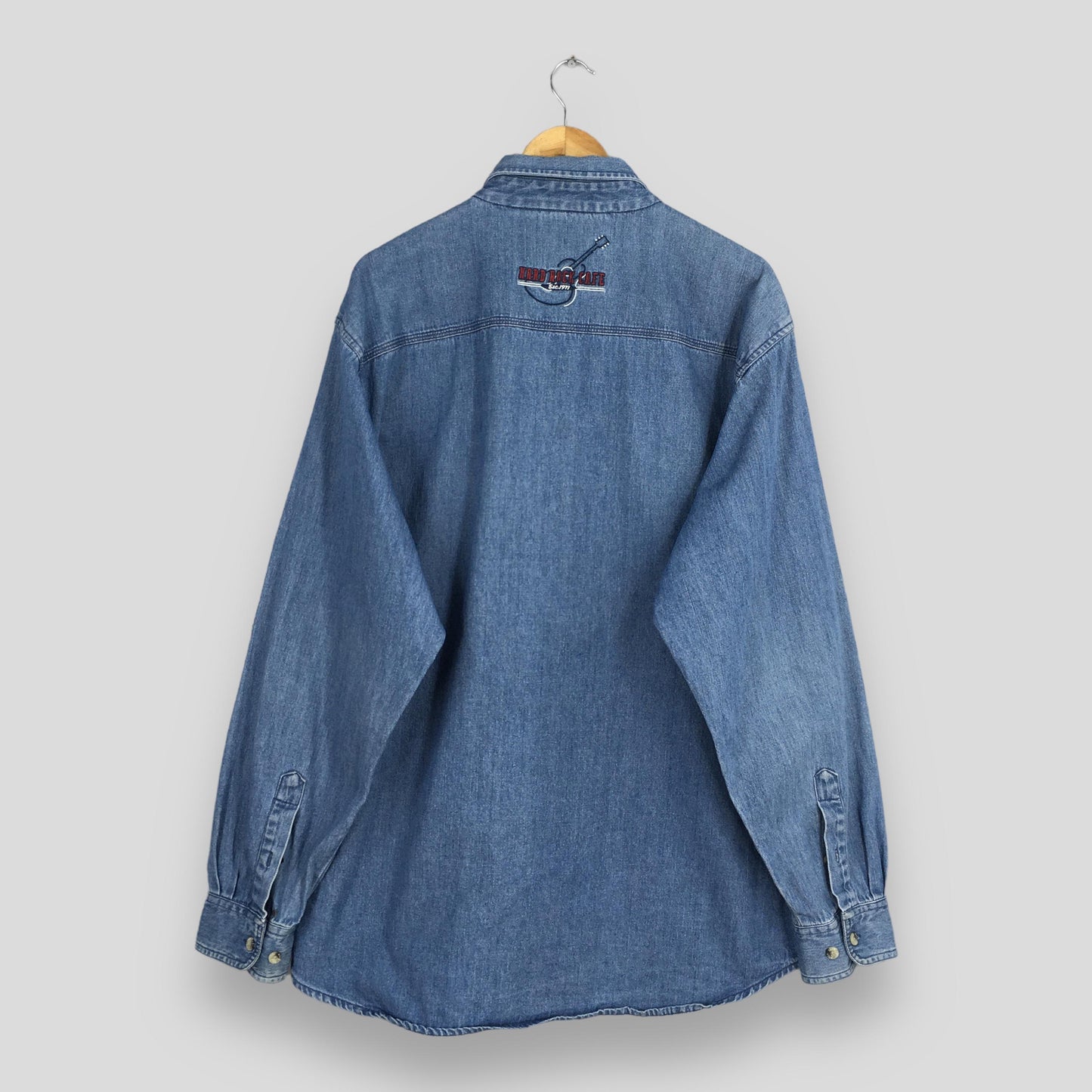 Hard Rock Cafe Blue Denim Shirt XLarge