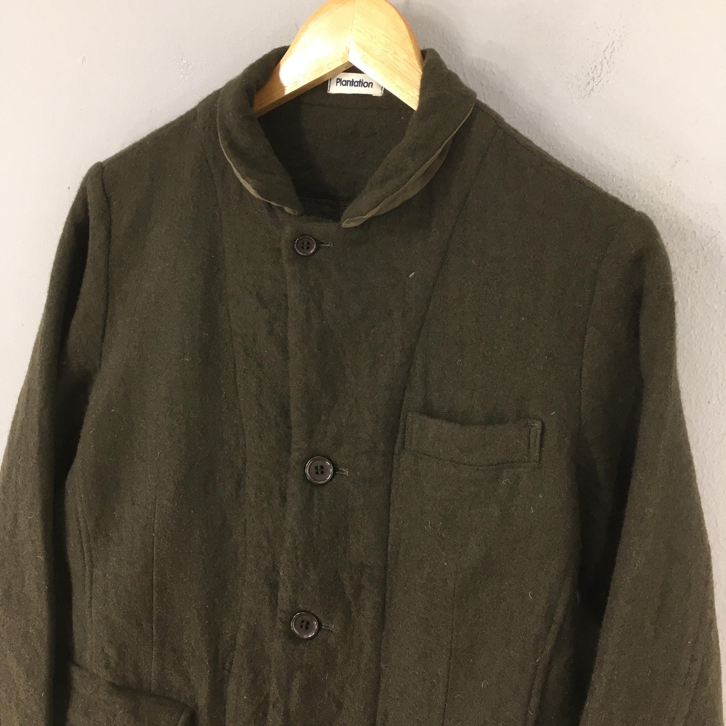 Issey Miyake Plantation Green Wool Jacket Medium