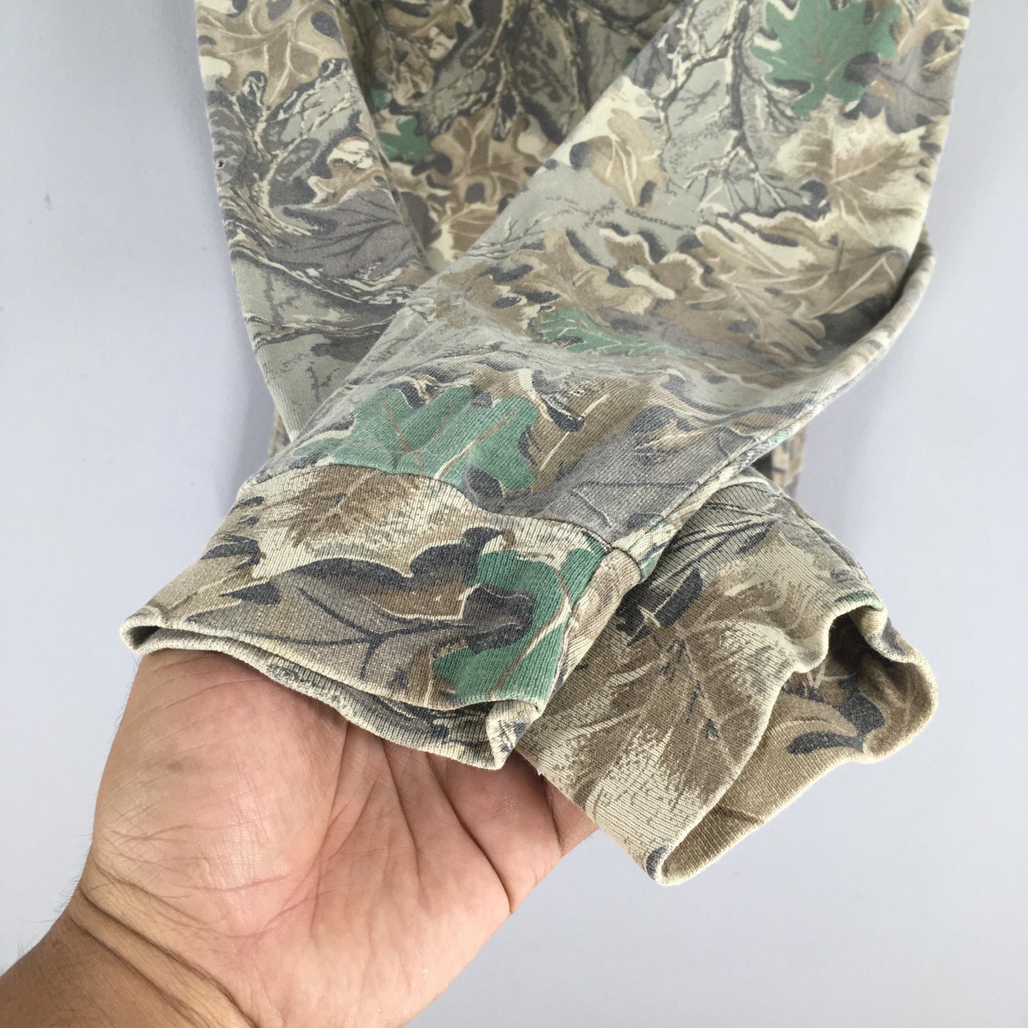 90s Red Head Mossy Oak Tree Camo Turtleneck Shirt Large