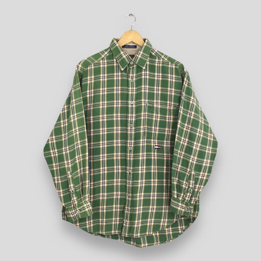 Tommy Hilfiger Checkered Green Shirt Medium