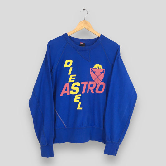 Diesel Astro Printed Blue Sweatshirt Large