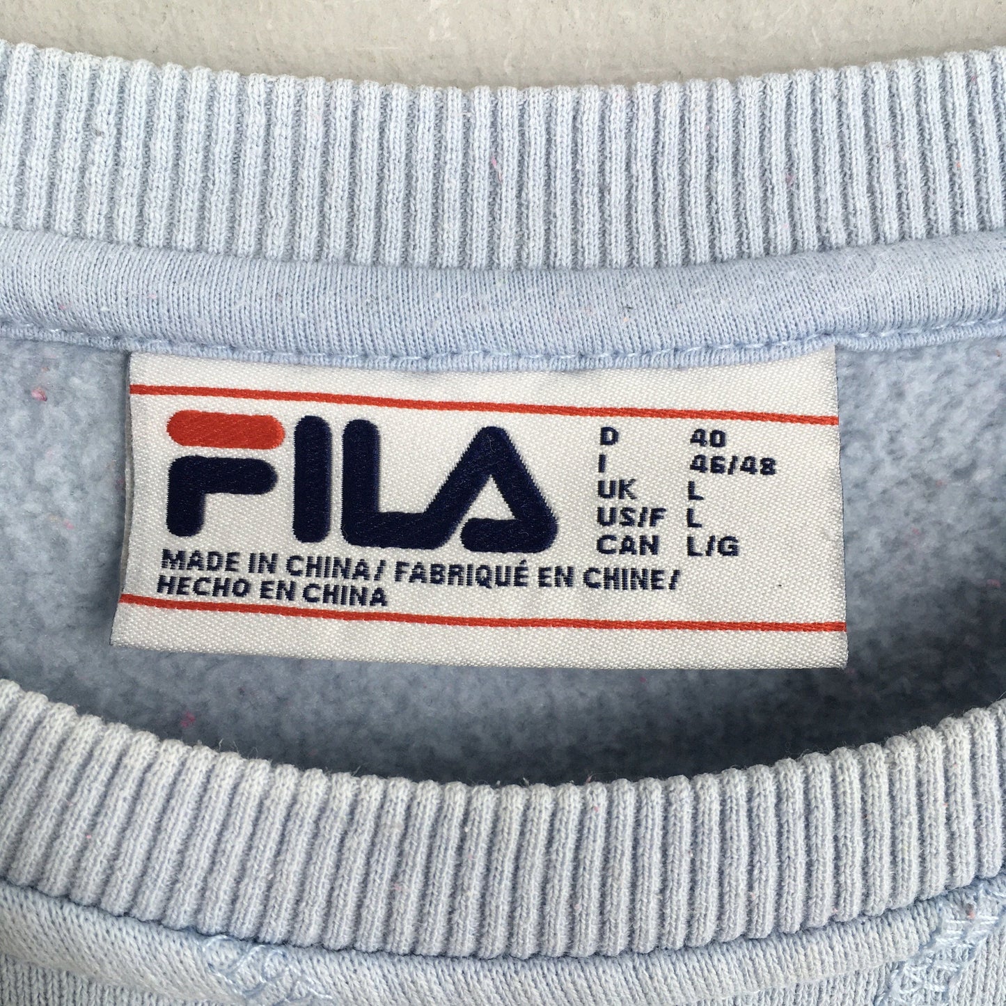 Fila Italia Light Blue Sweatshirt Medium