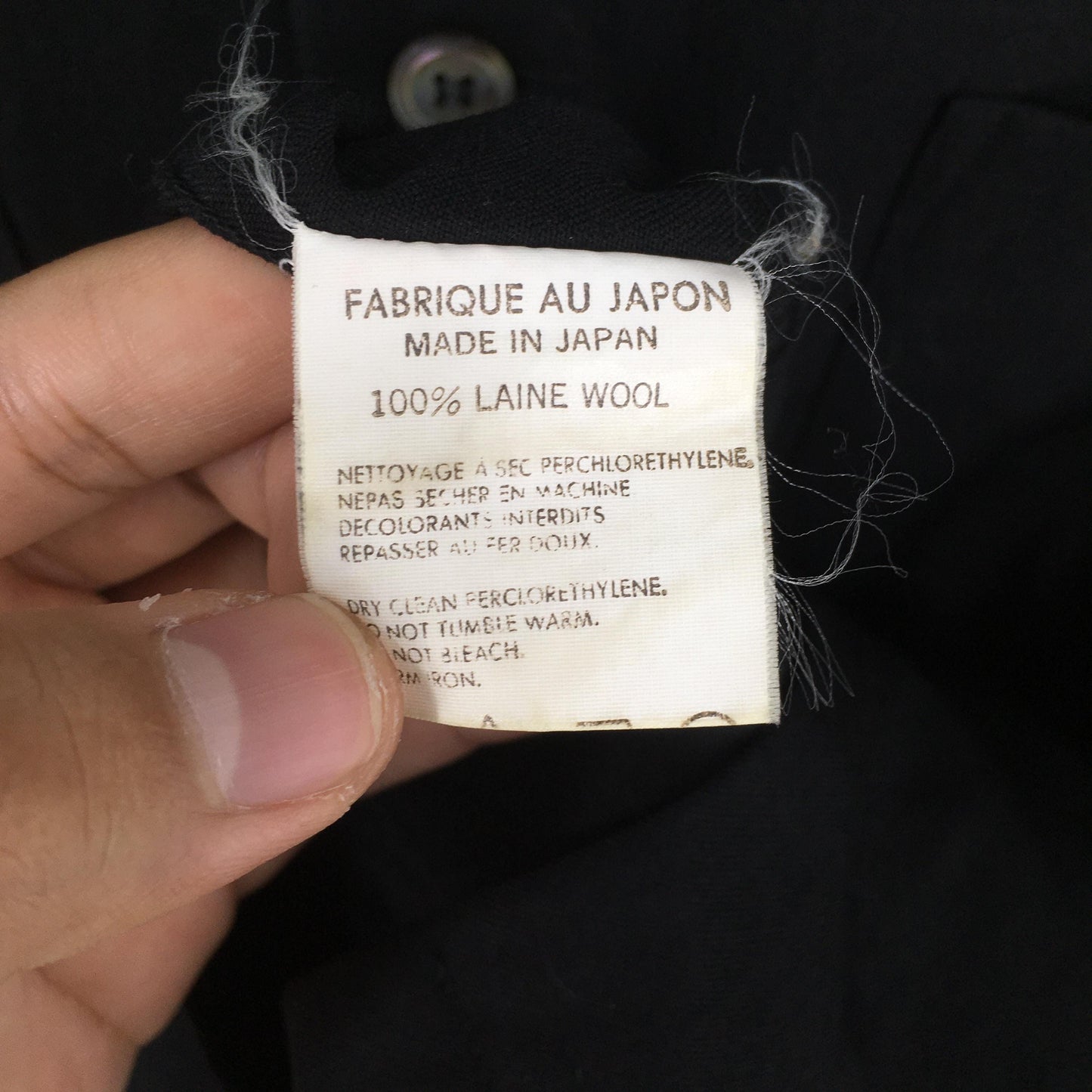 Ys For Men Yohji Yamamoto Black Wool Shirt XLarge