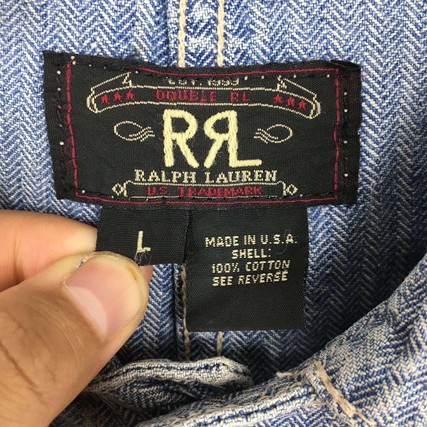 Polo Ralph Lauren Double RL Denim Workers Jacket Large