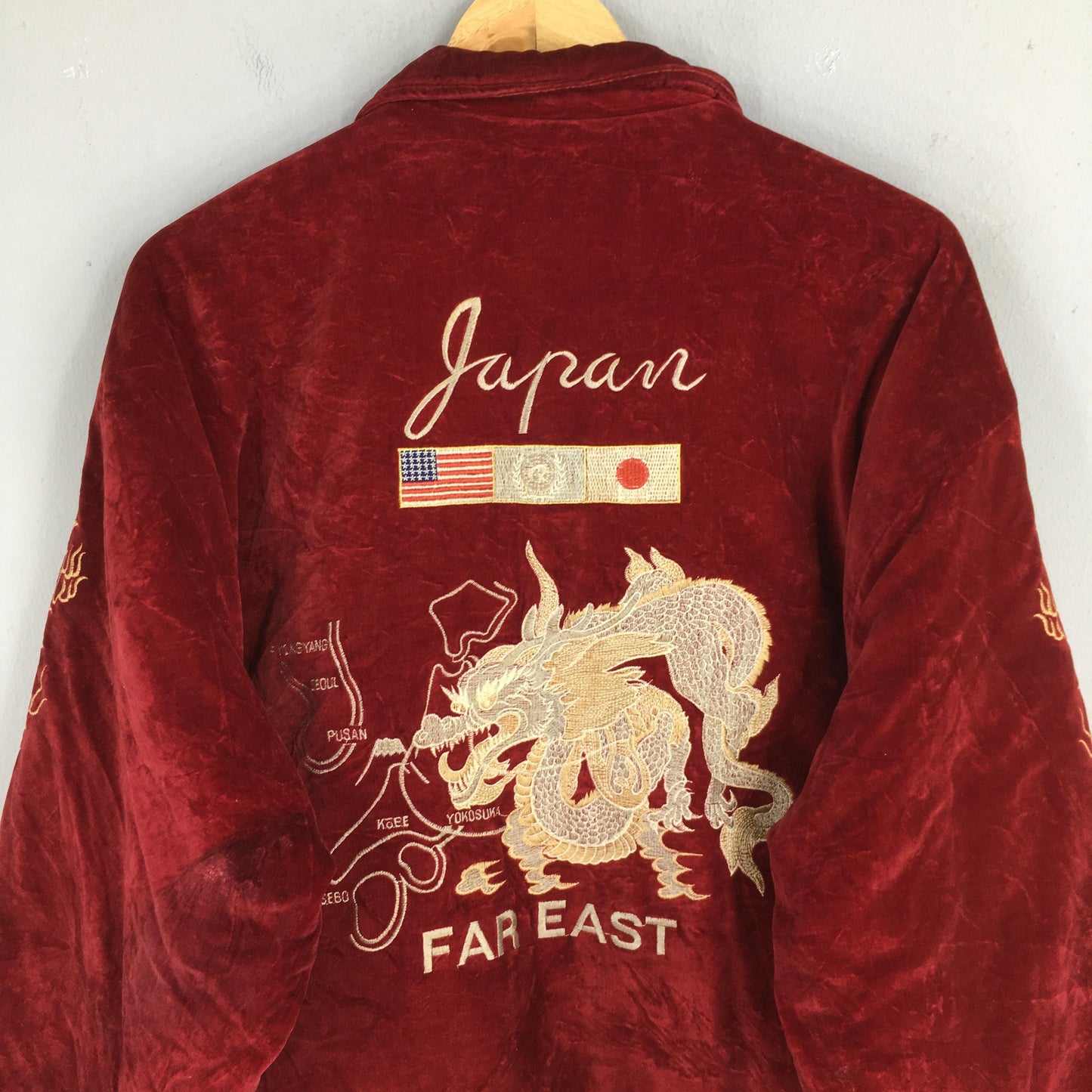 Sukajan Dragon Japan Souvenir Velvet Jacket Large