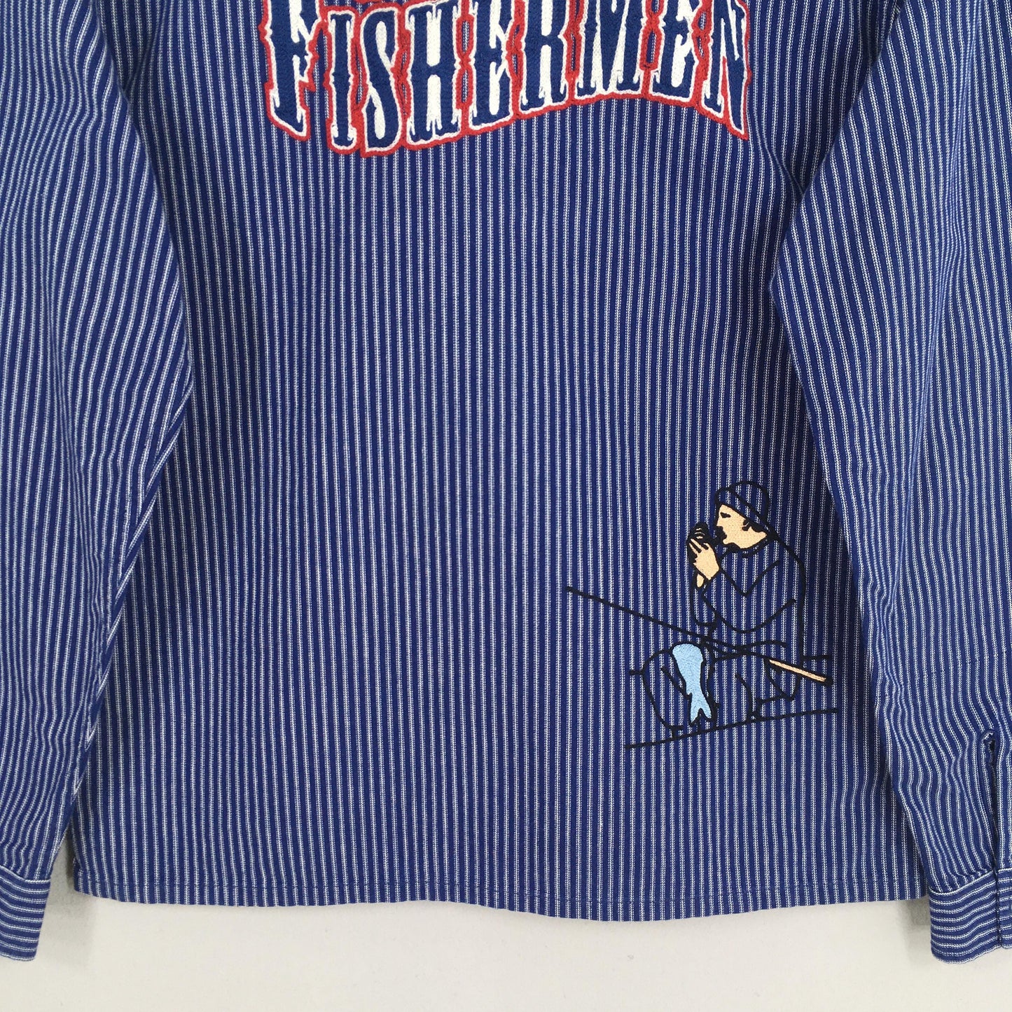 Pherrows Japan Stripes Half Zipper Shirt Large