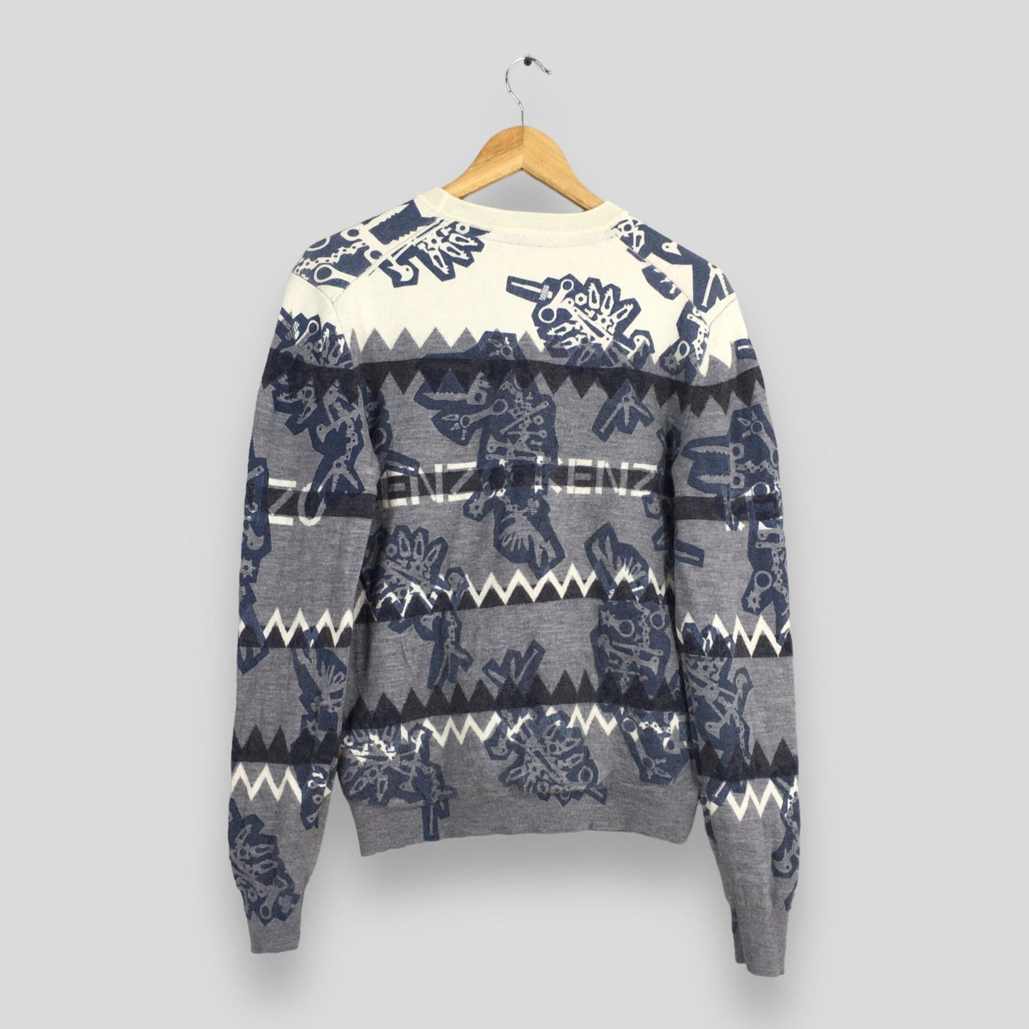 Kenzo Jeans Tribal Patterned Sweatshirt Small