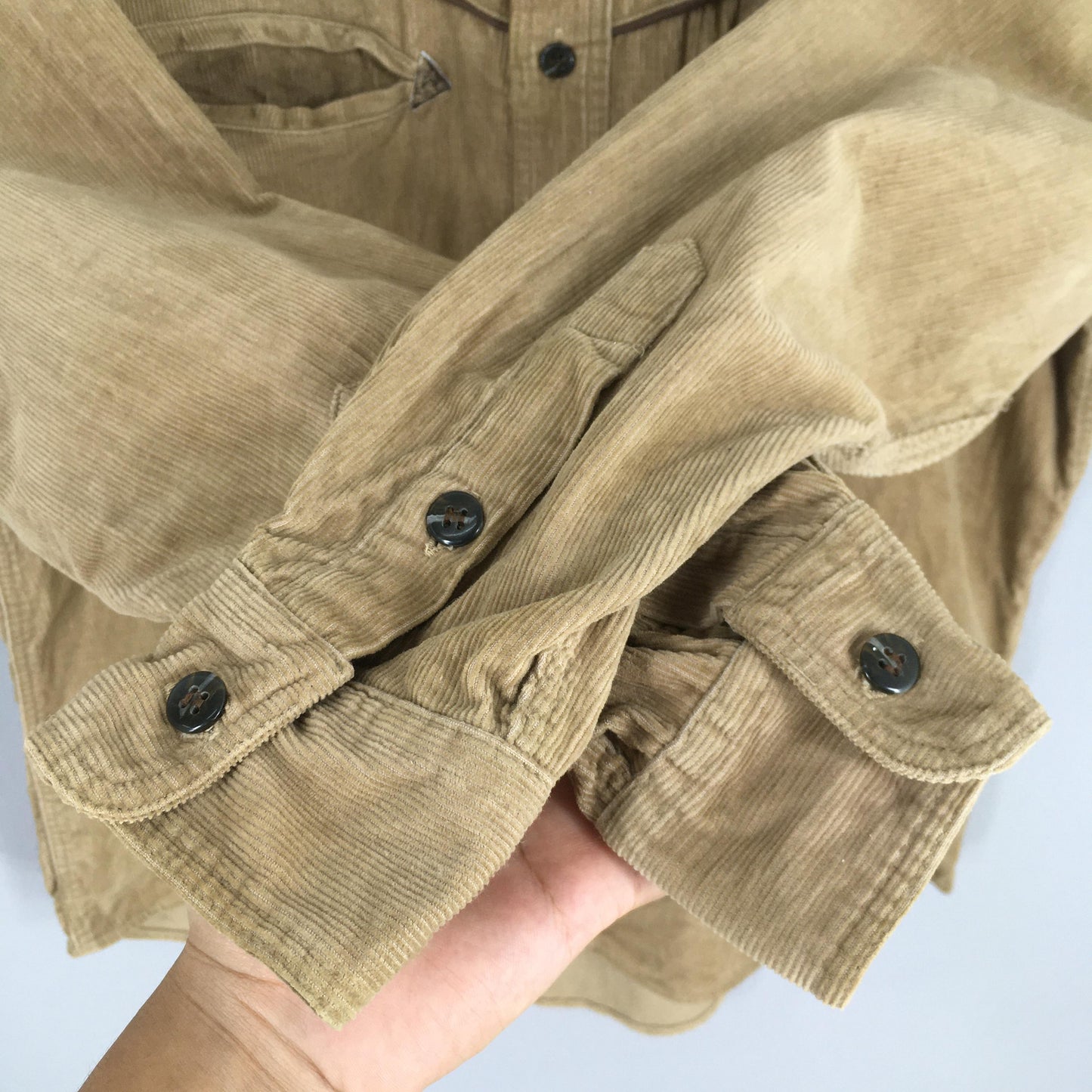 Western Brown Corduroy Shirt Medium