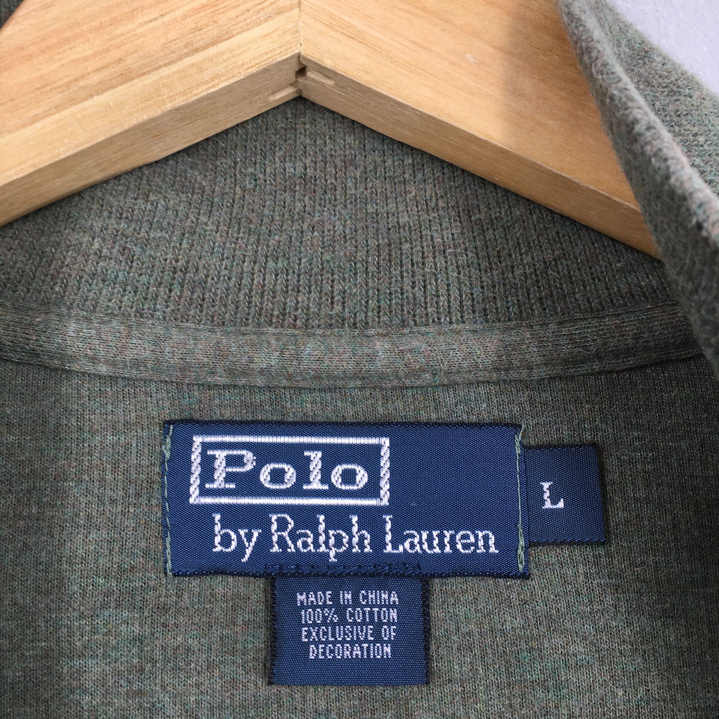 Polo Ralph Lauren Green Half Zipper Sweater Large