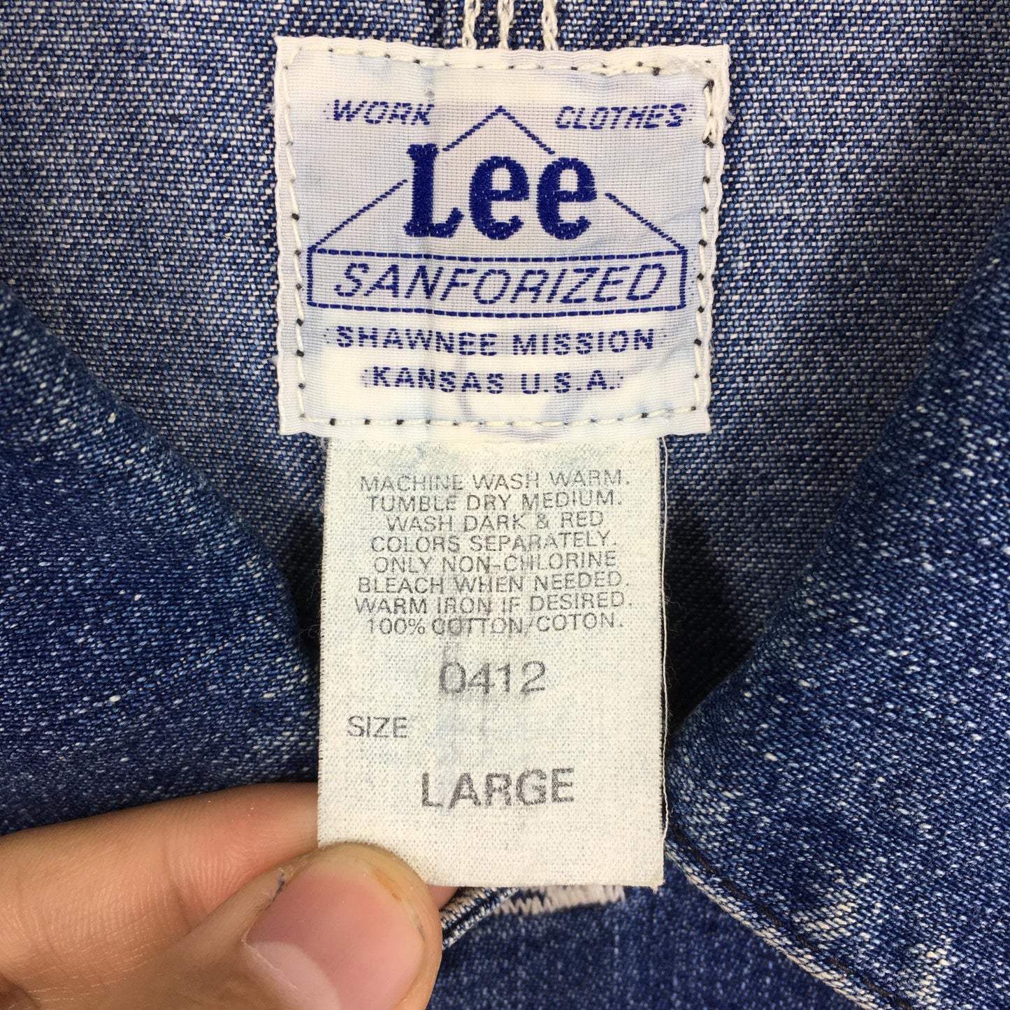 Lee Sanforized Denim Worker Jacket Large