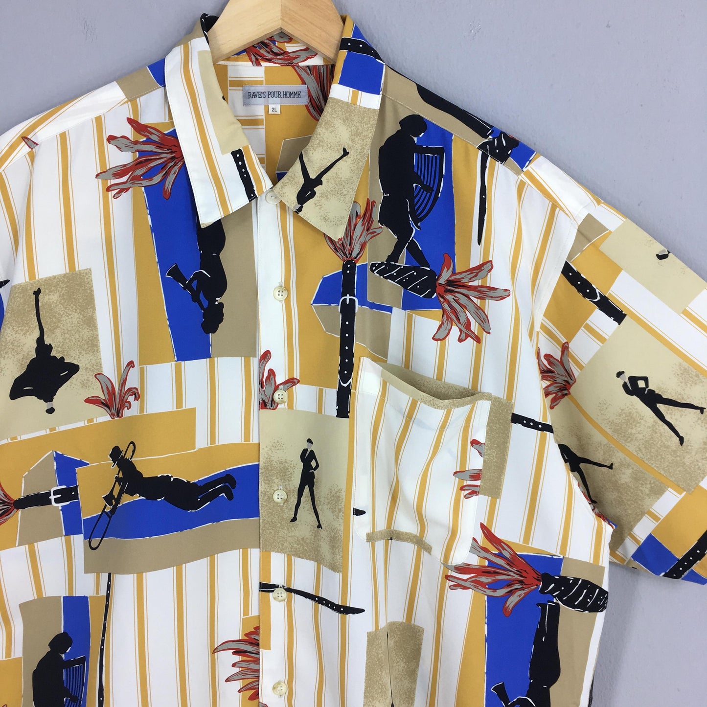 Funky Multicolor Abstract Pattern Shirt XLarge