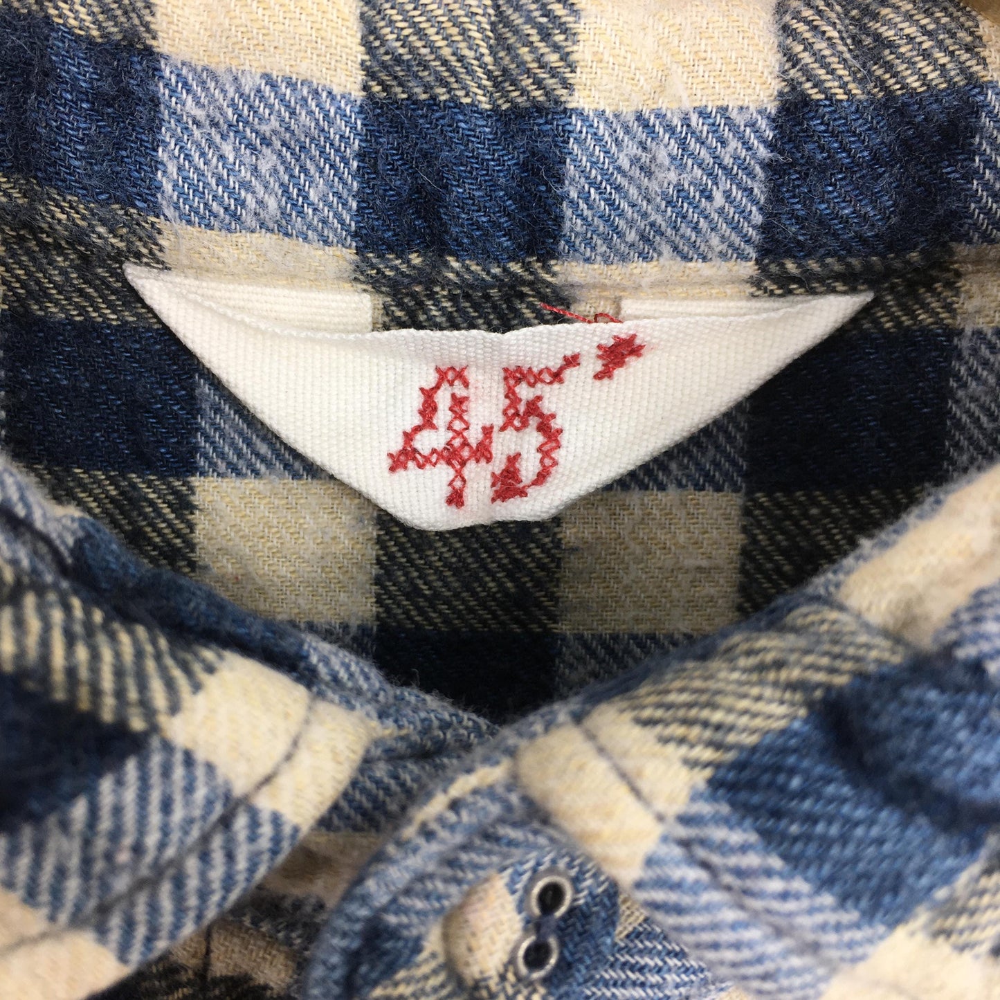45 RPM Studio Blue Checkered Shirt Medium