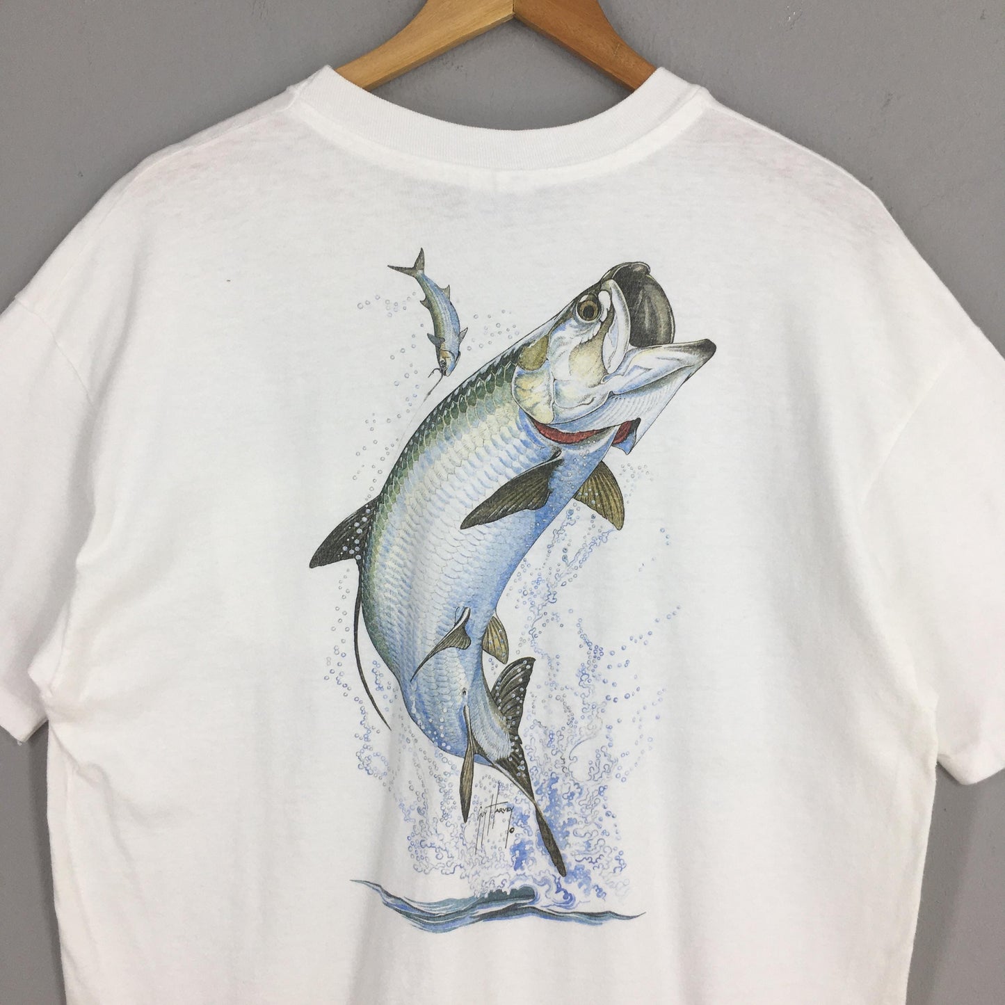 Guy Harvey Fishing White Tshirt XLarge