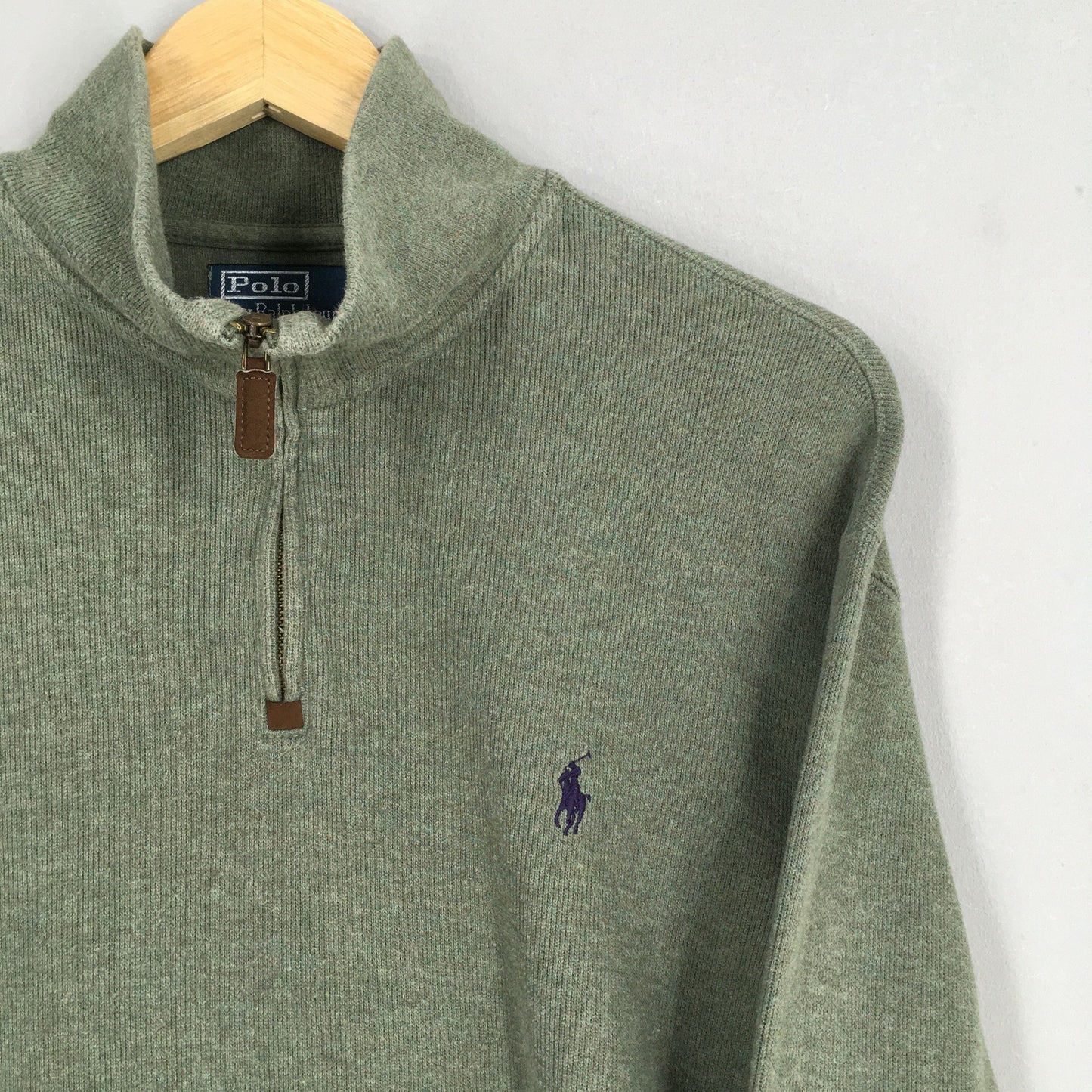 Polo Ralph Lauren Green Half Zipper Sweater Large