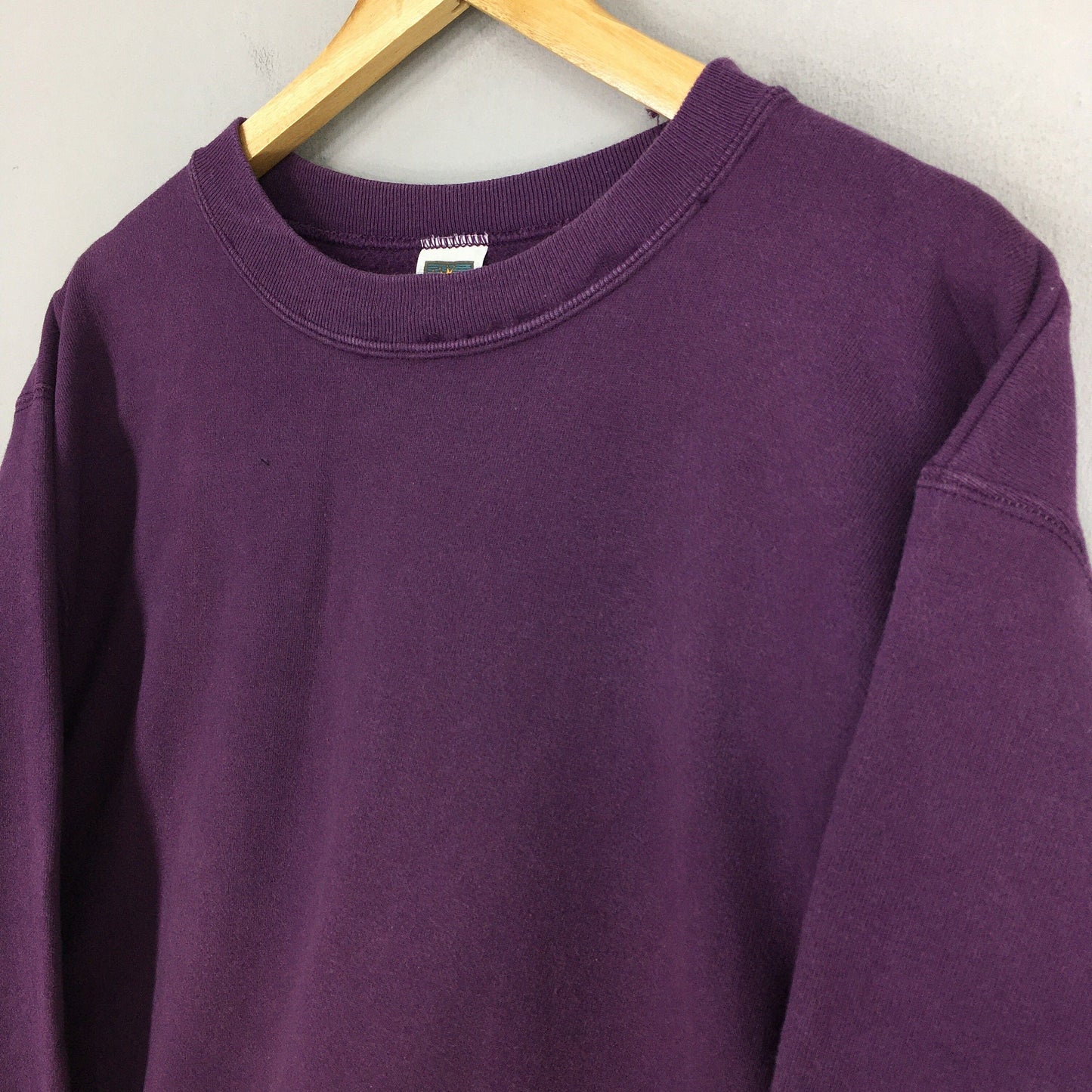 Plain Sports Purple Baggy Sweatshirt Jumper Large