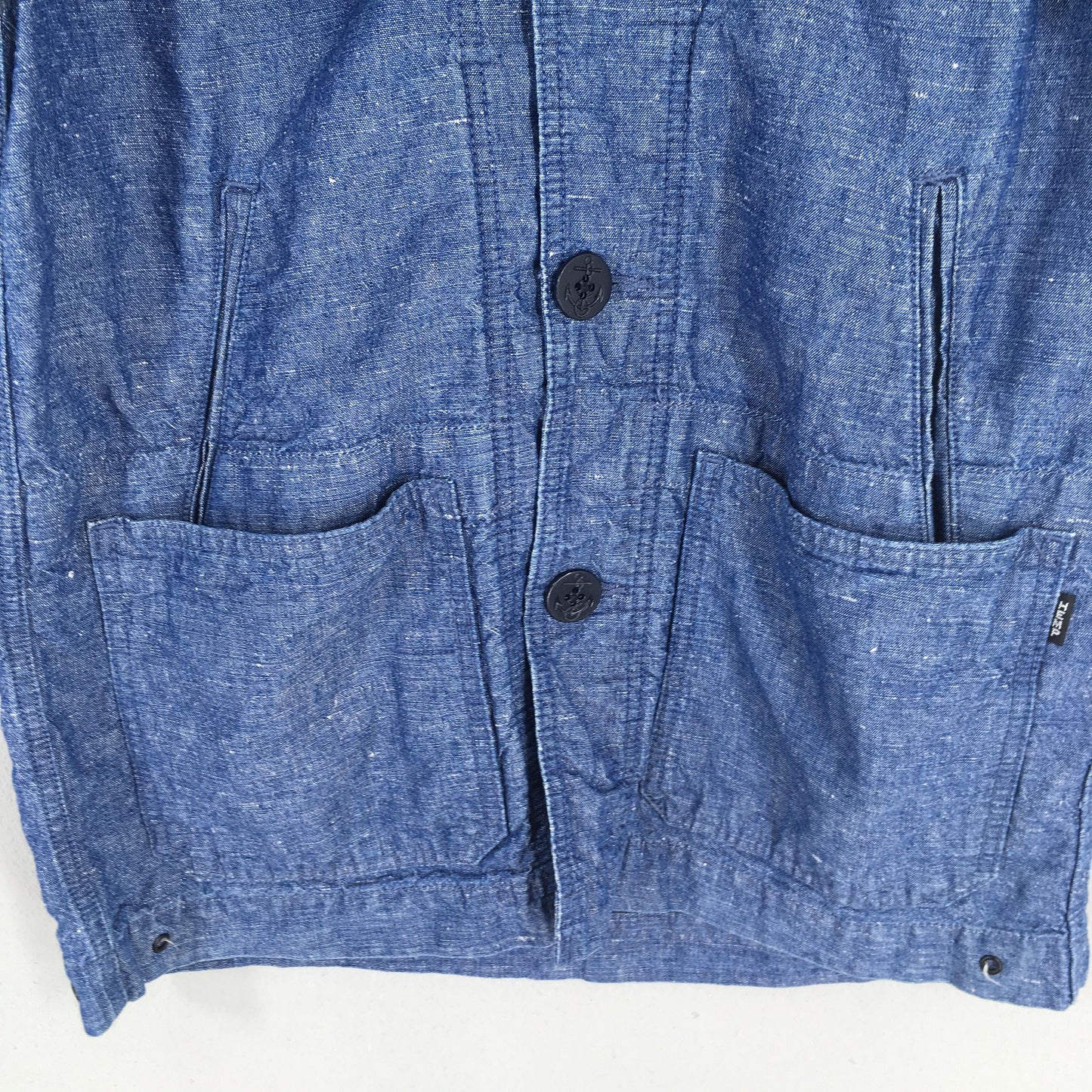 Beams Japan Usn Shawl Collar Indigo Blue Button Jacket Medium