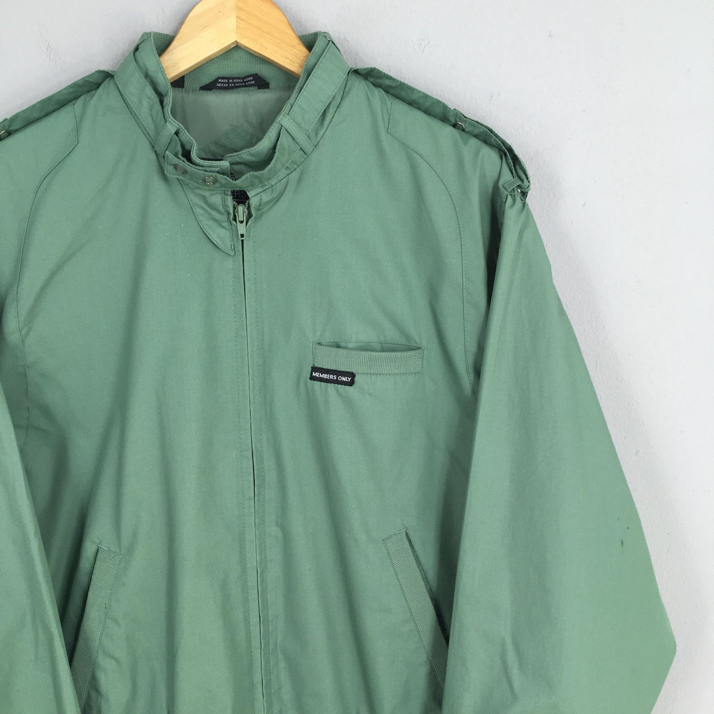 Members Only Green Zipper Jacket Medium