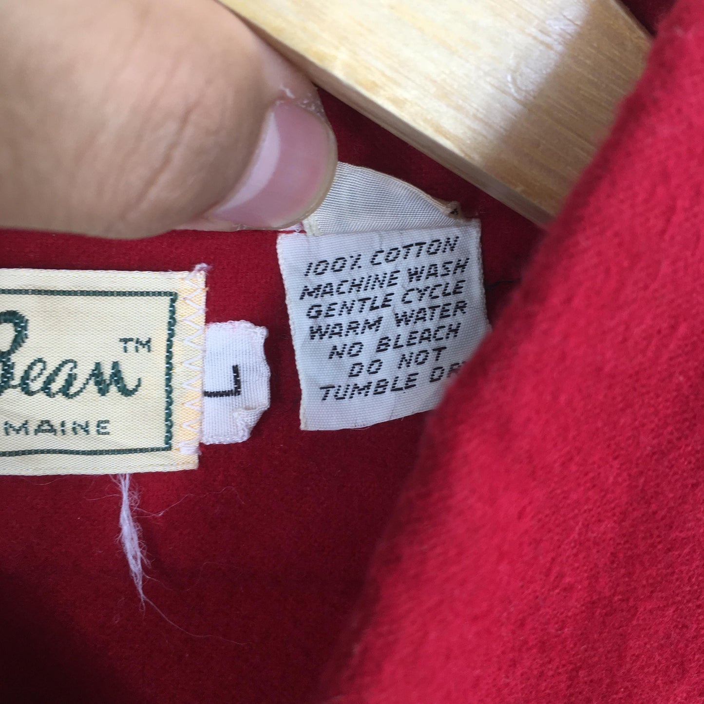 LL Bean Chamois Red Flannel Shirt Large