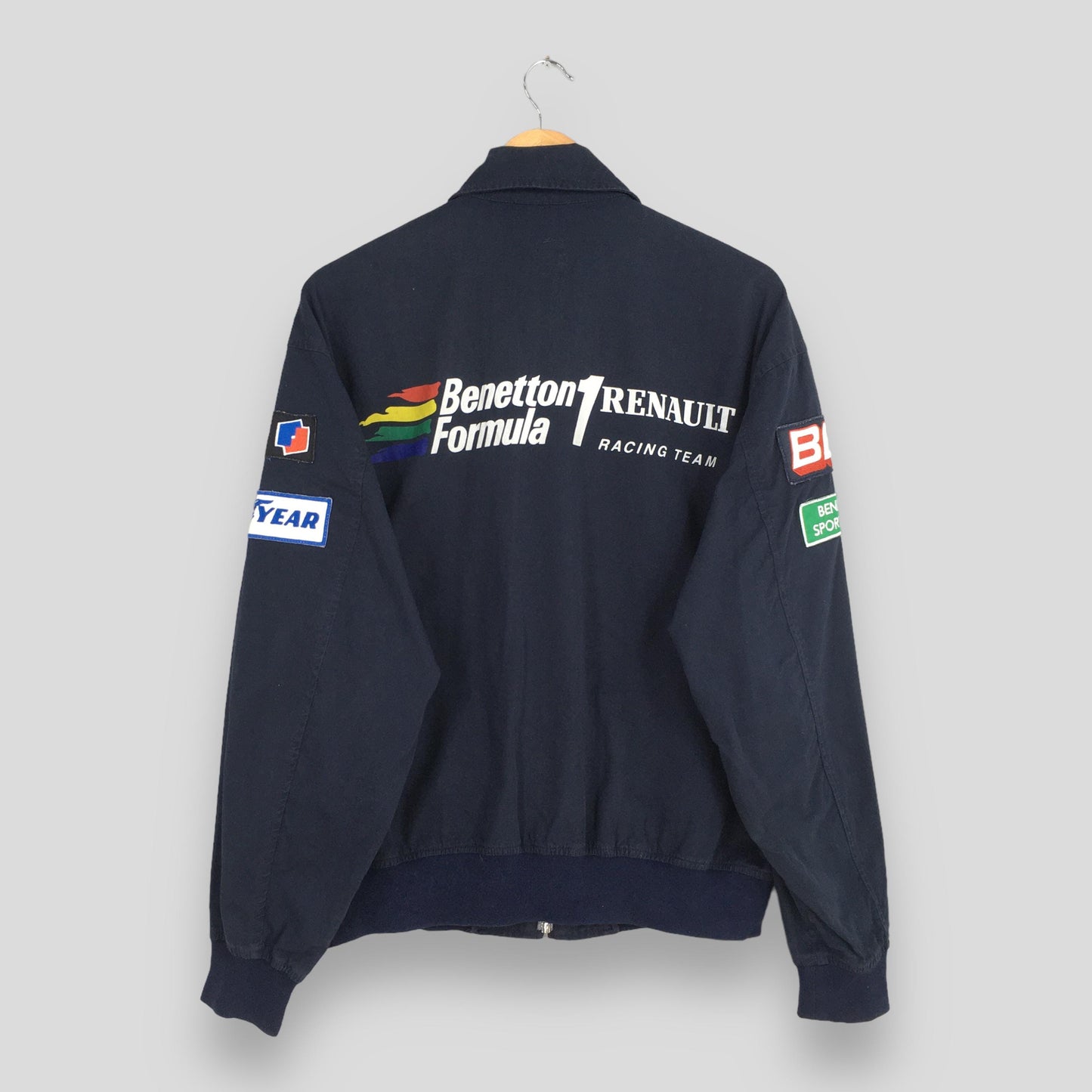 Benetton Formula 1 Embroidery Blue Harrington Jacket Medium