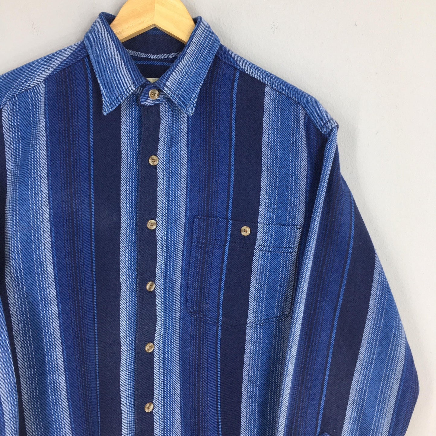 Eddie Bauer Striped Flannel Shirt Medium