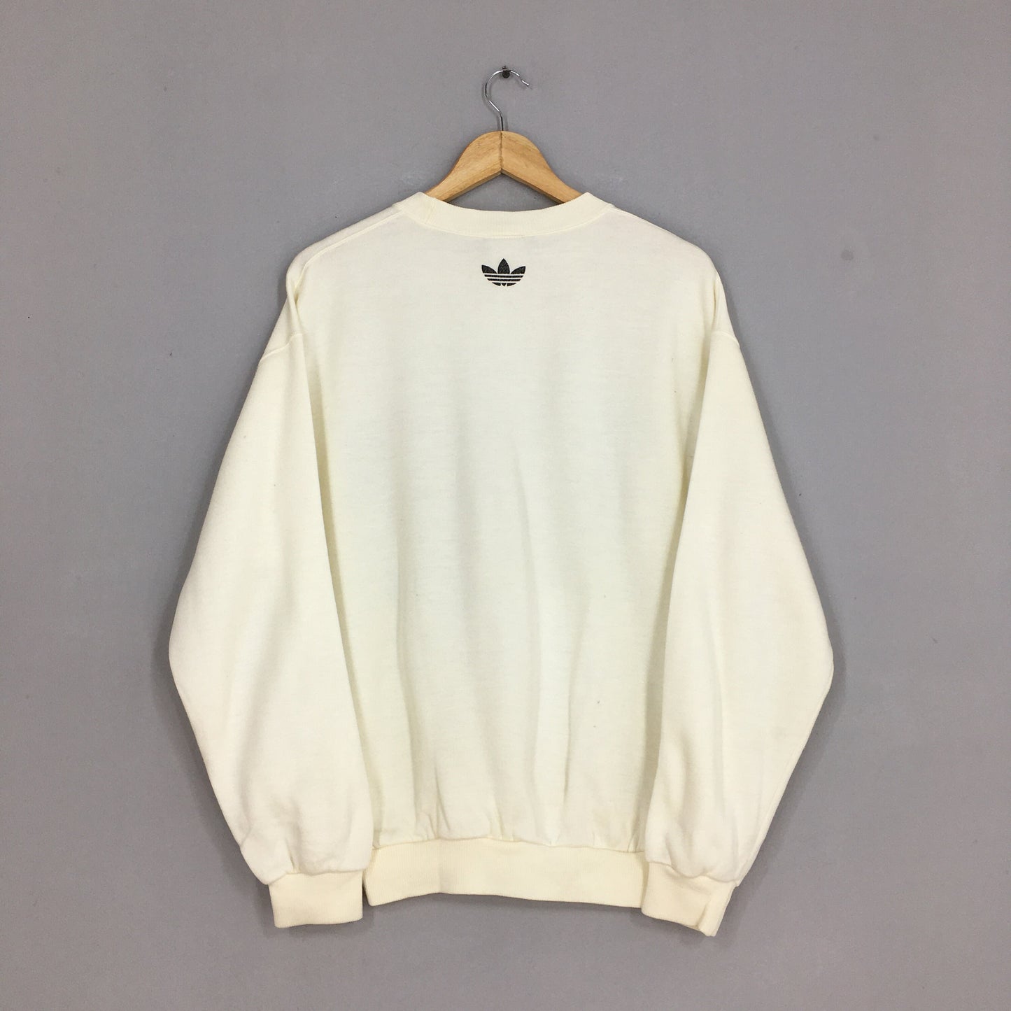 Adidas Trefoil White Sweatshirt Large