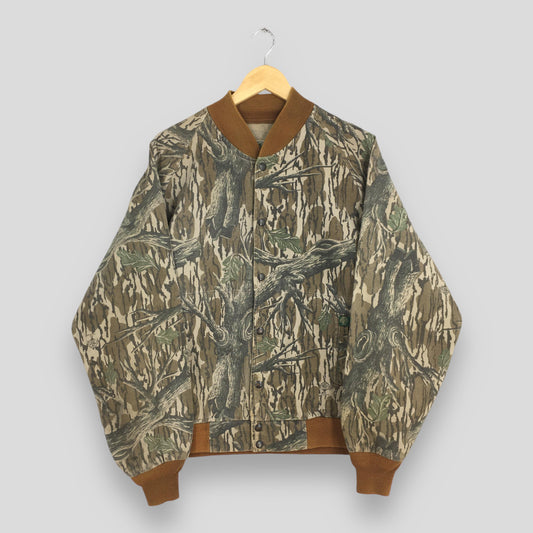 Camouflage Real Tree Camo Varsity Jacket Large