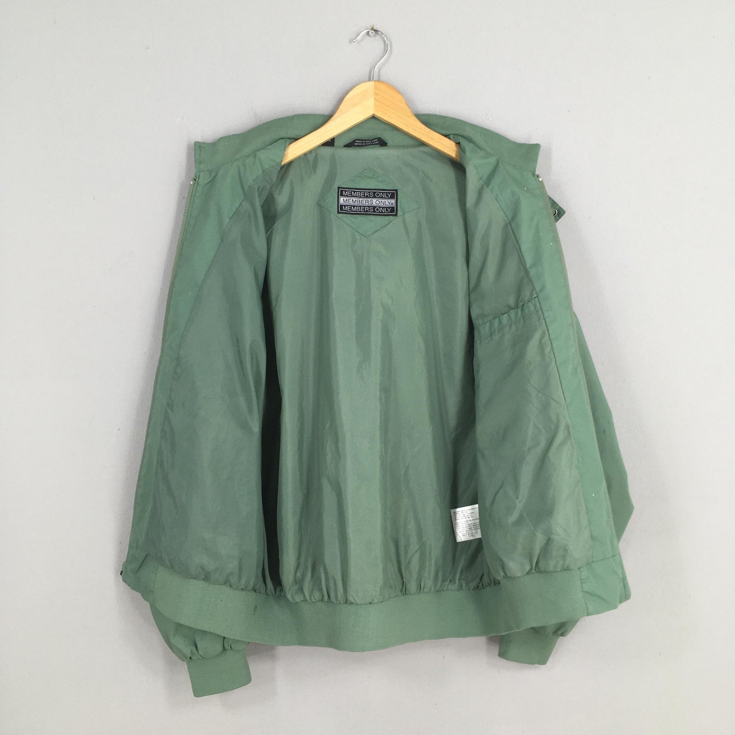 Members Only Green Zipper Jacket Medium