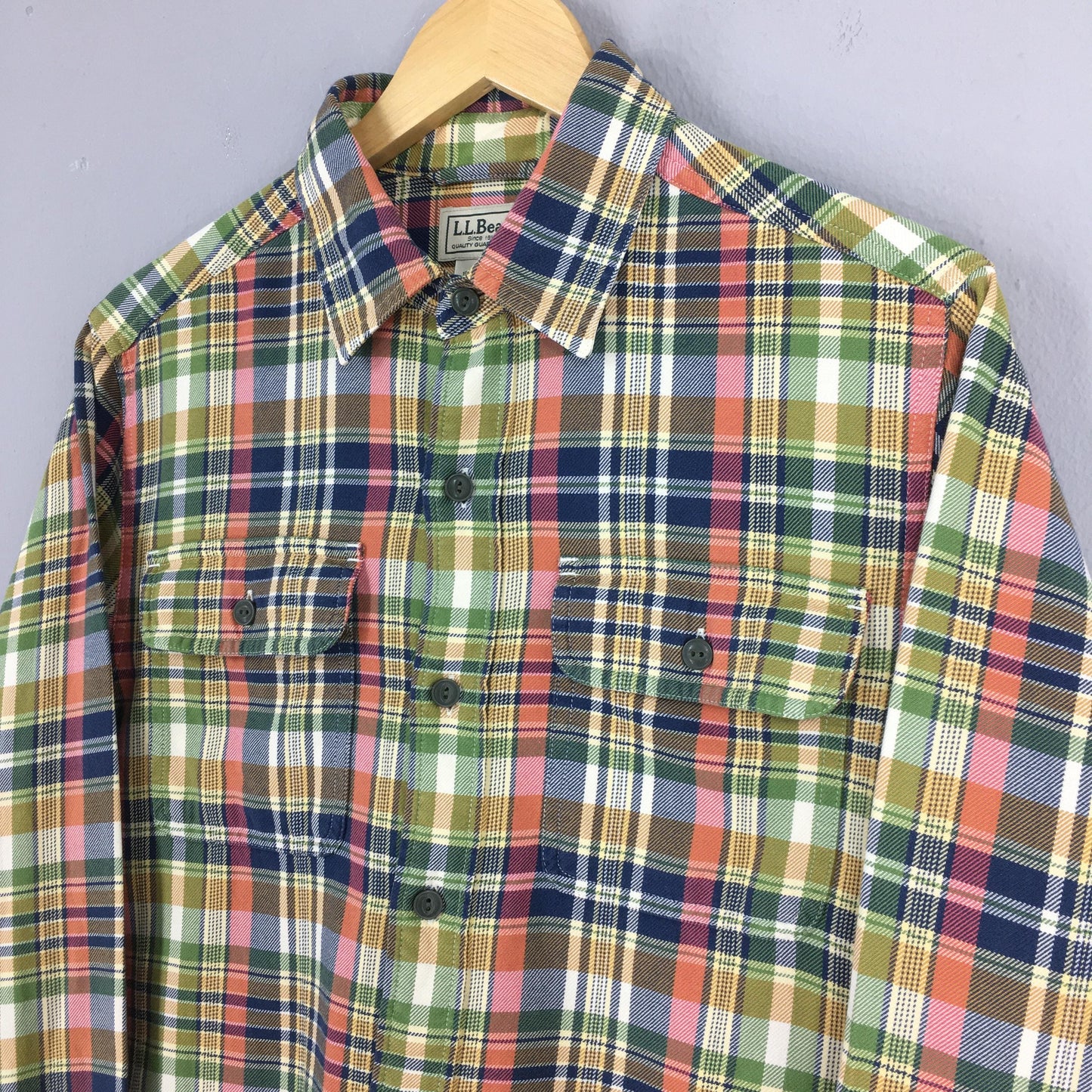 LL Bean Flannel Checkered Shirt Medium