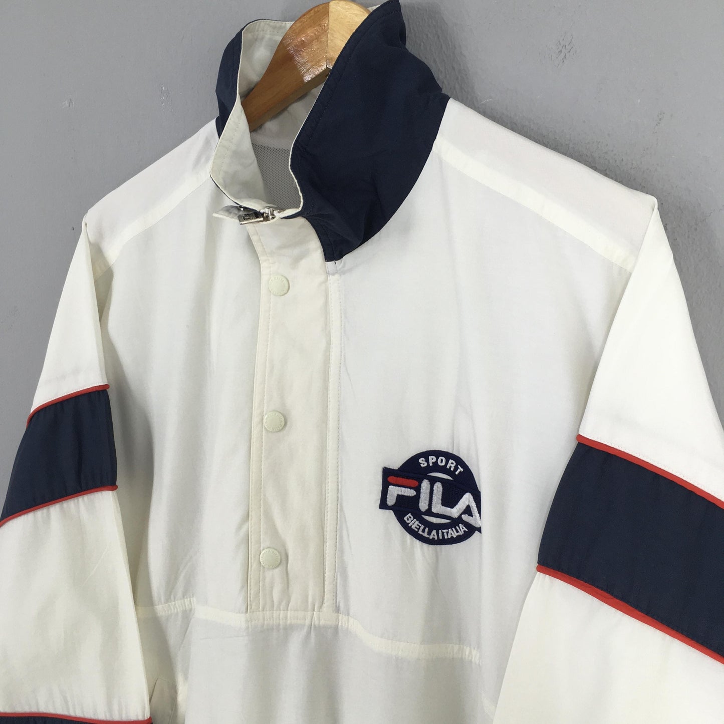 Fila Sports White Windbreaker Jacket XLarge