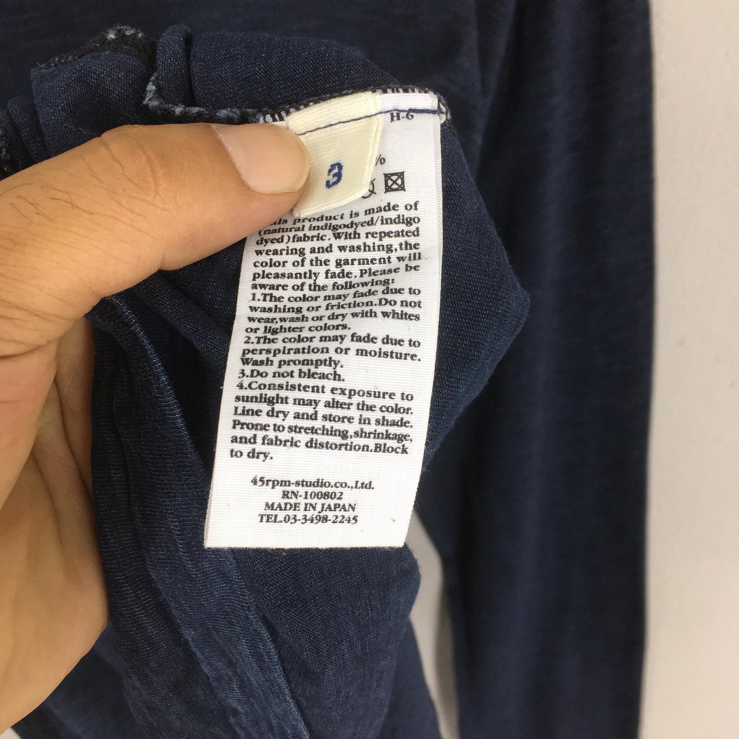 45 RPM Studio Japan Indigo Blue T shirt Medium