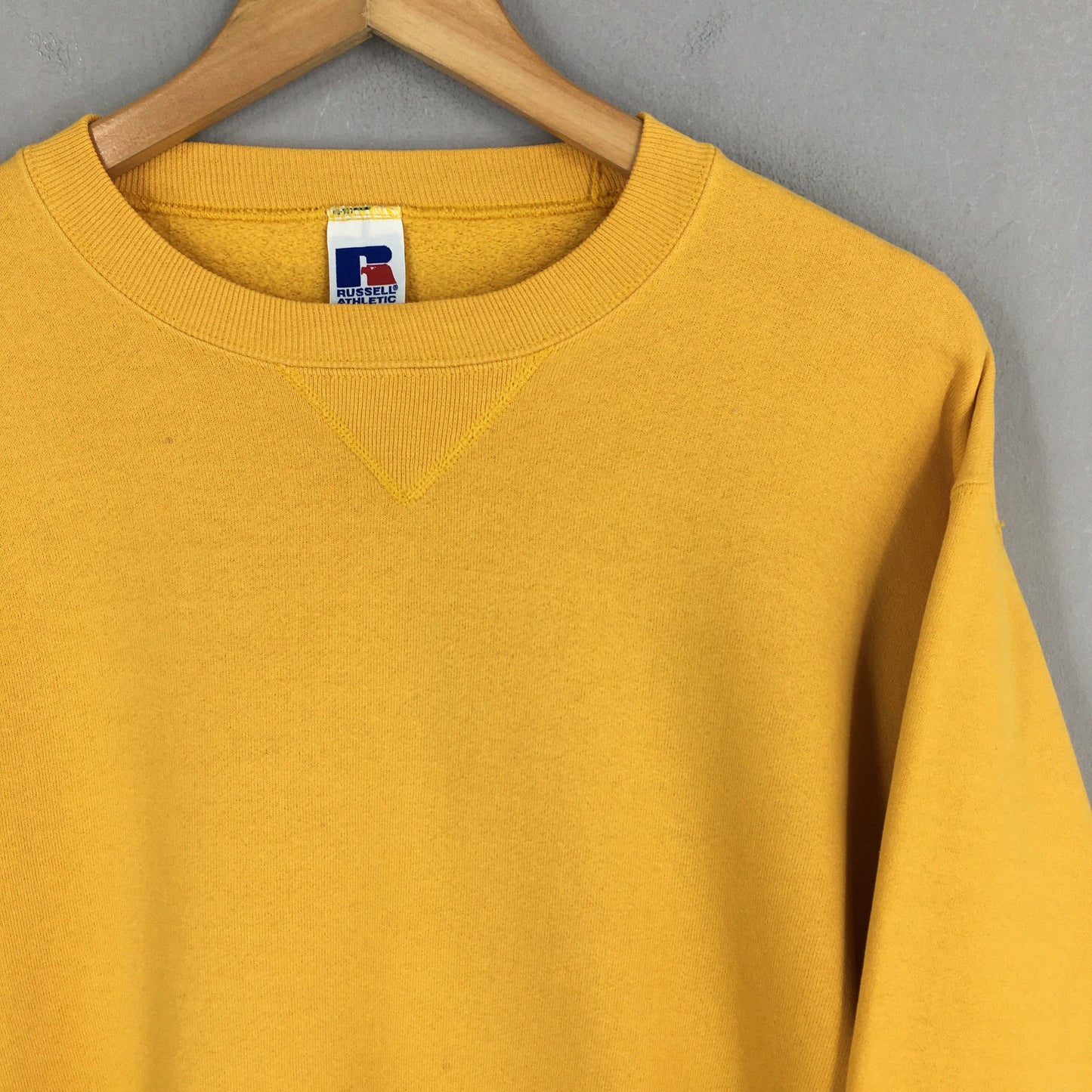 Russell Athletic Yellow Plain Sweatshirt Small