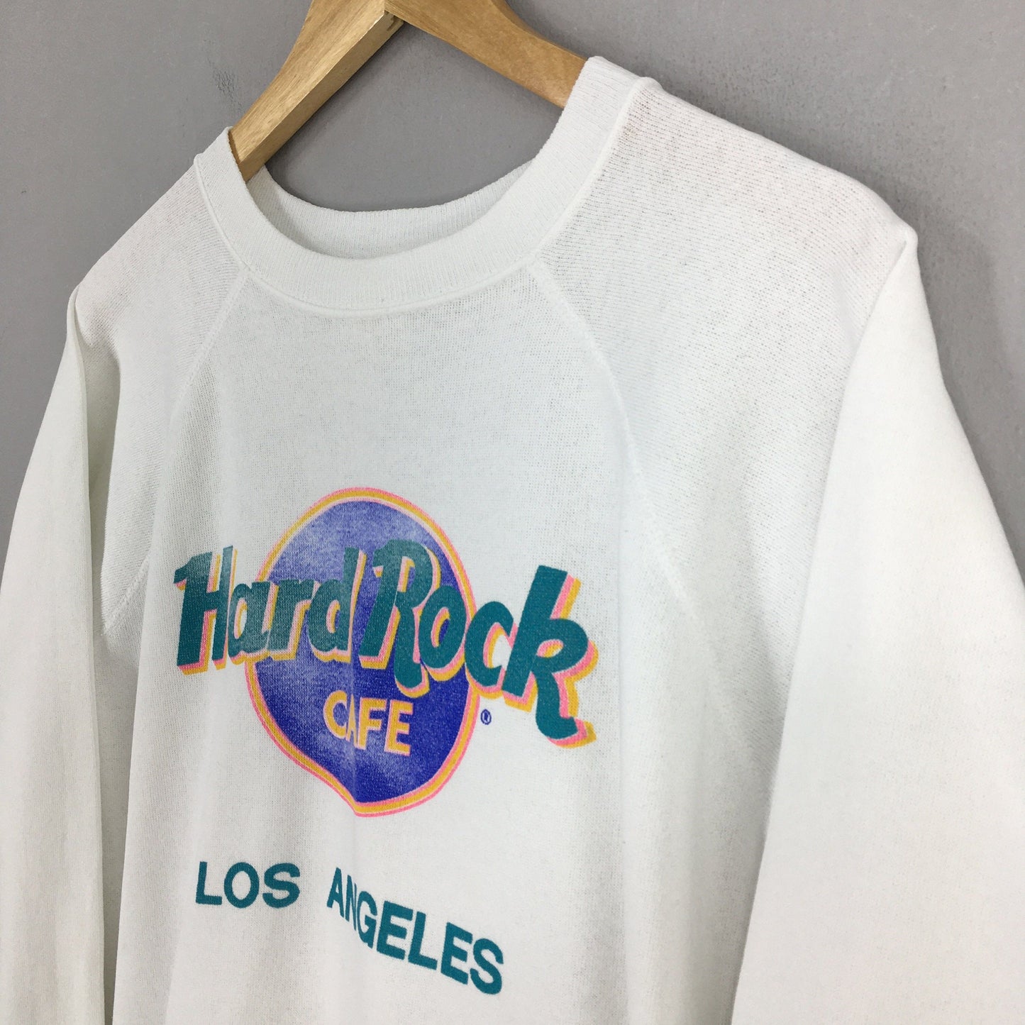 Hard Rock Cafe Los Angeles Usa White Sweatshirt Large