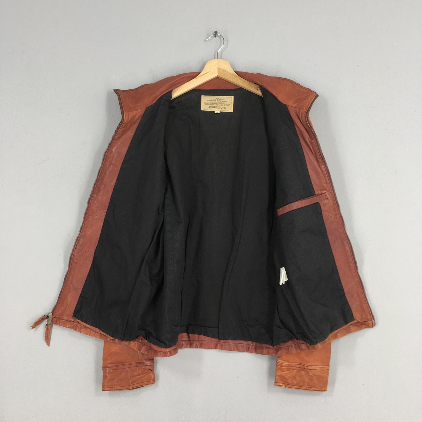 Avirex Ltd Sheepskin Leather Jacket XLarge