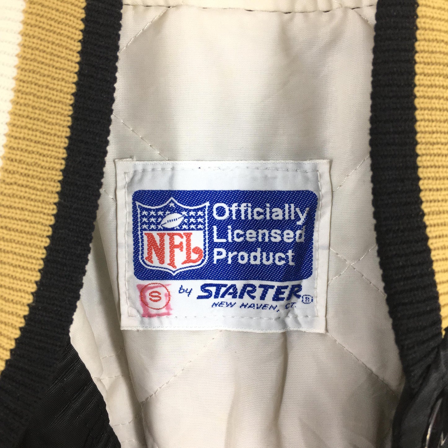 Starter New Orleans Saints NFL Black Satin Varsity Jacket Small