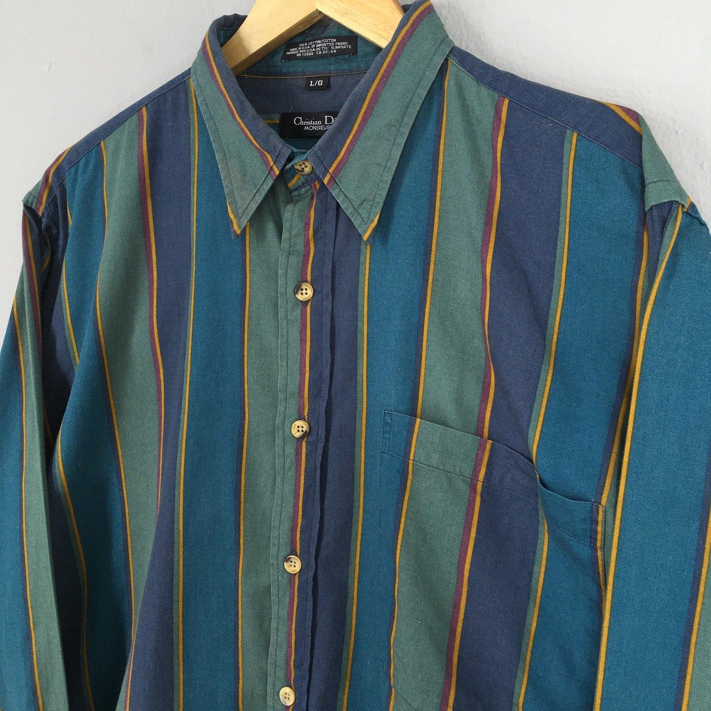 Christian Dior Stripes Flannel Shirt Large