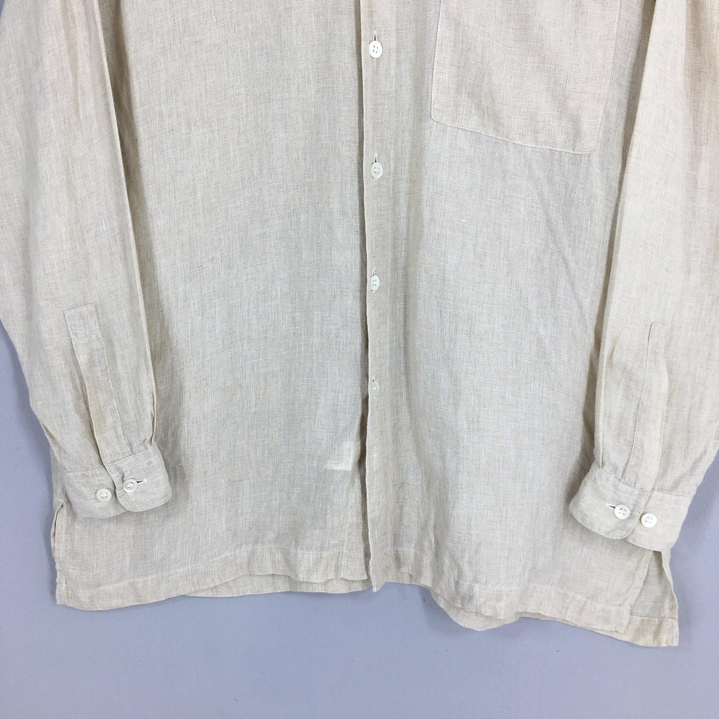 Issey Miyake Design Studio Beige Linen Shirt Medium