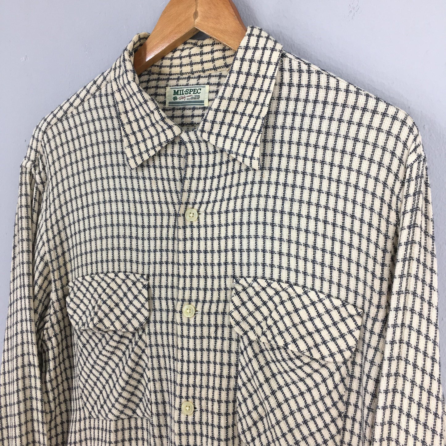 Mil Spec Checkered Gingham Flannel Shirt Medium