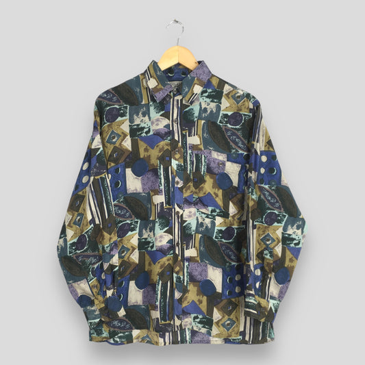 Psychedelic Multicolor Silk Shirt Small