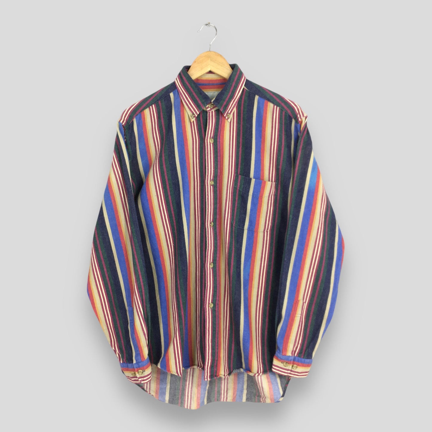 Multicolor Stripes Flannel Shirt Medium